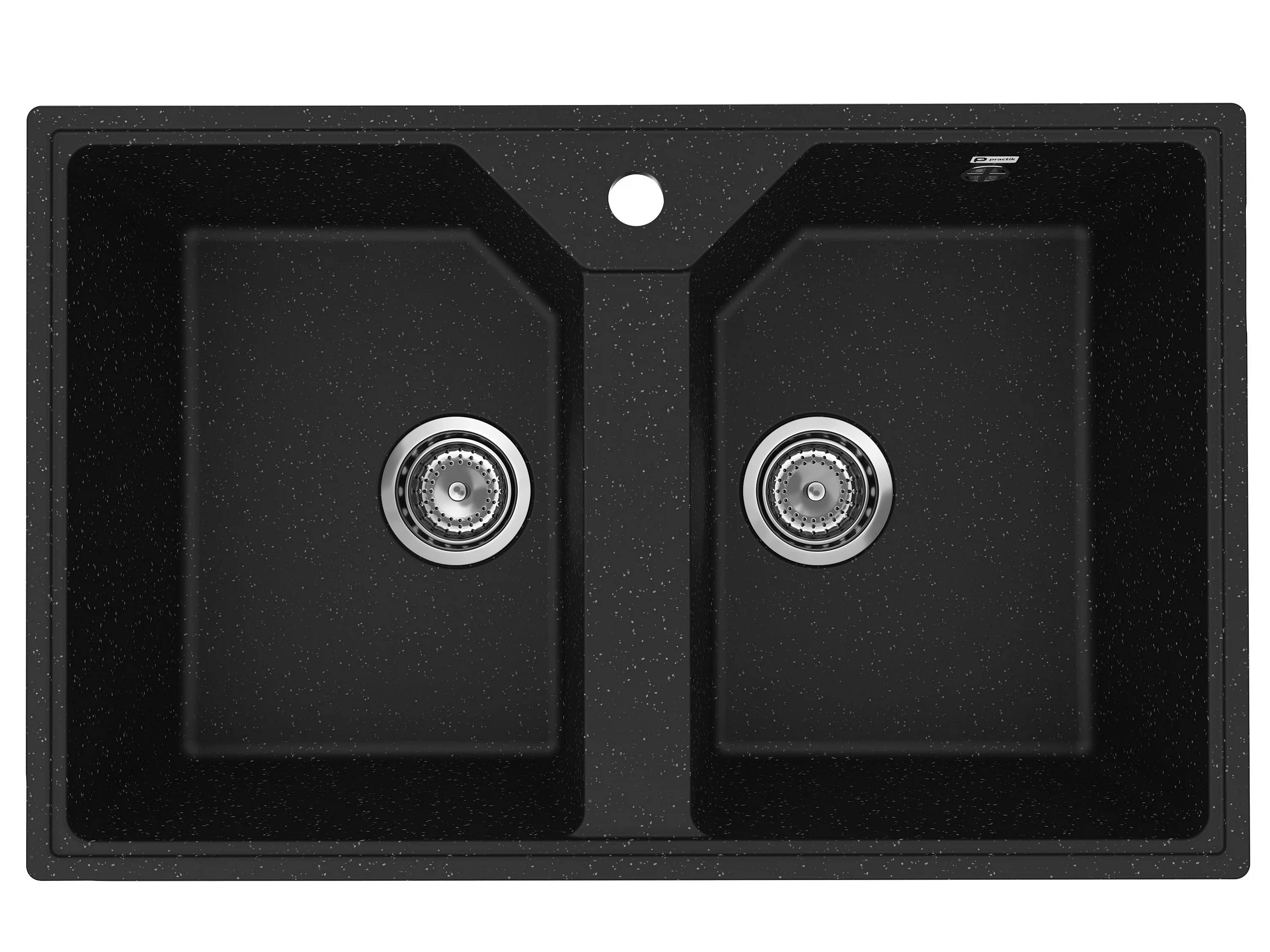 Изображение товара Кухонная мойка из искусственного камня Uperwood ECON UPD-402 двойная черная матовая