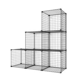 Стеллаж металлический Tacit GK2x3B (черный, 1300х420х1250 мм, 6 секций)