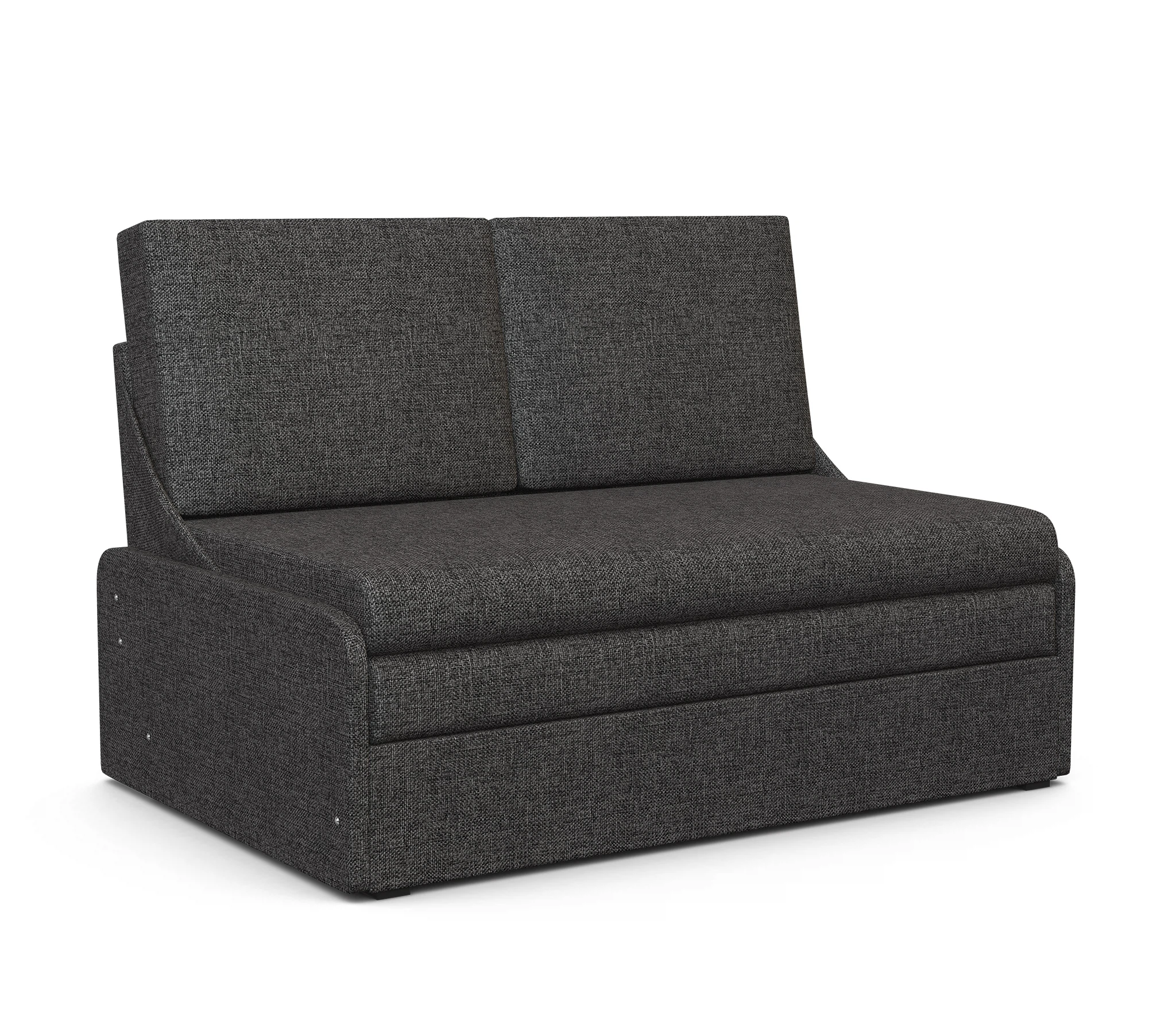 Изображение товара Диван-кровать Уют-2 рогожка темно-серый с бельевым ящиком и механизмом Французская раскладушка