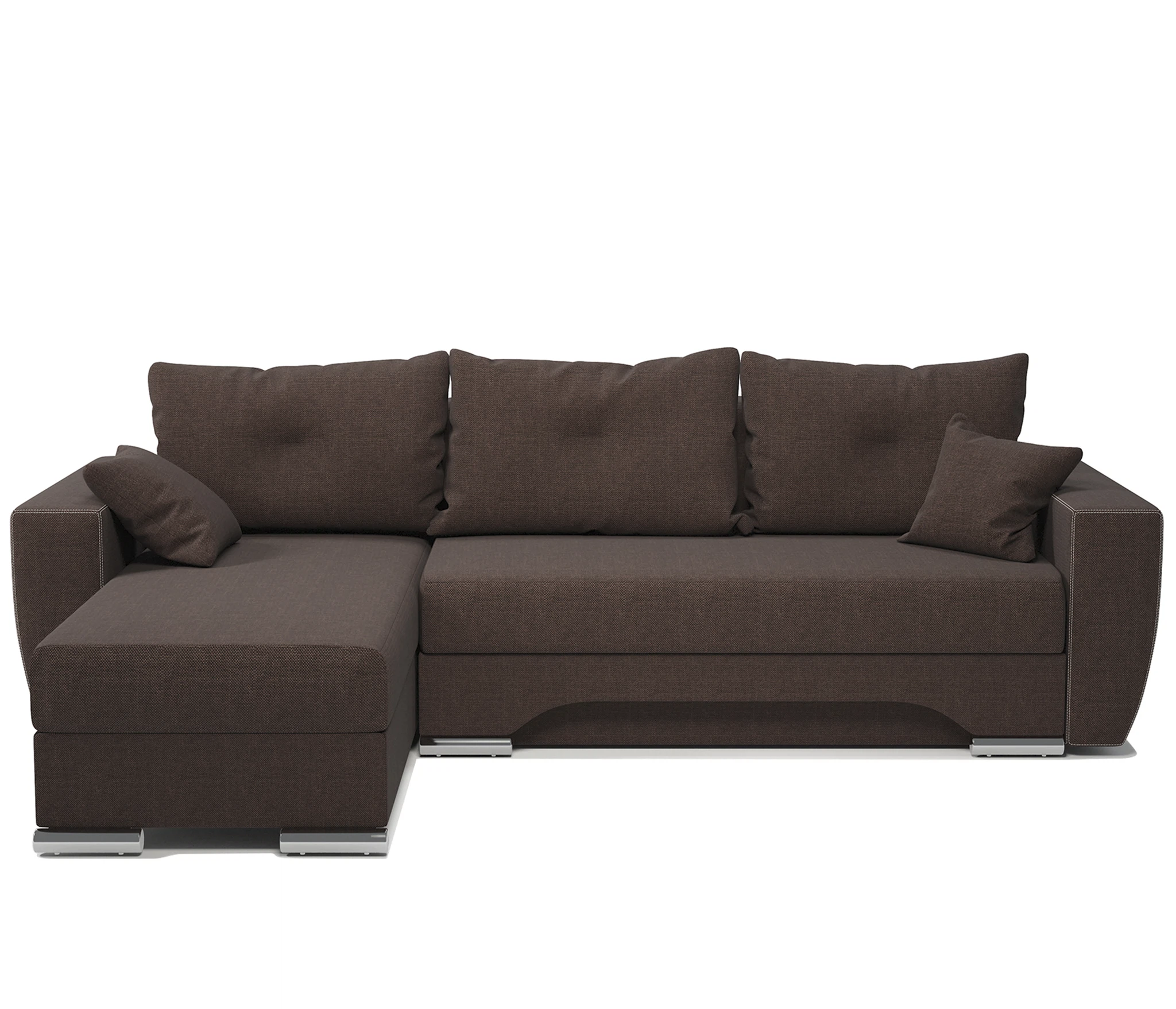 Изображение товара Угловой диван ЕвроШаг левый шоколадная рогожка для гостиной