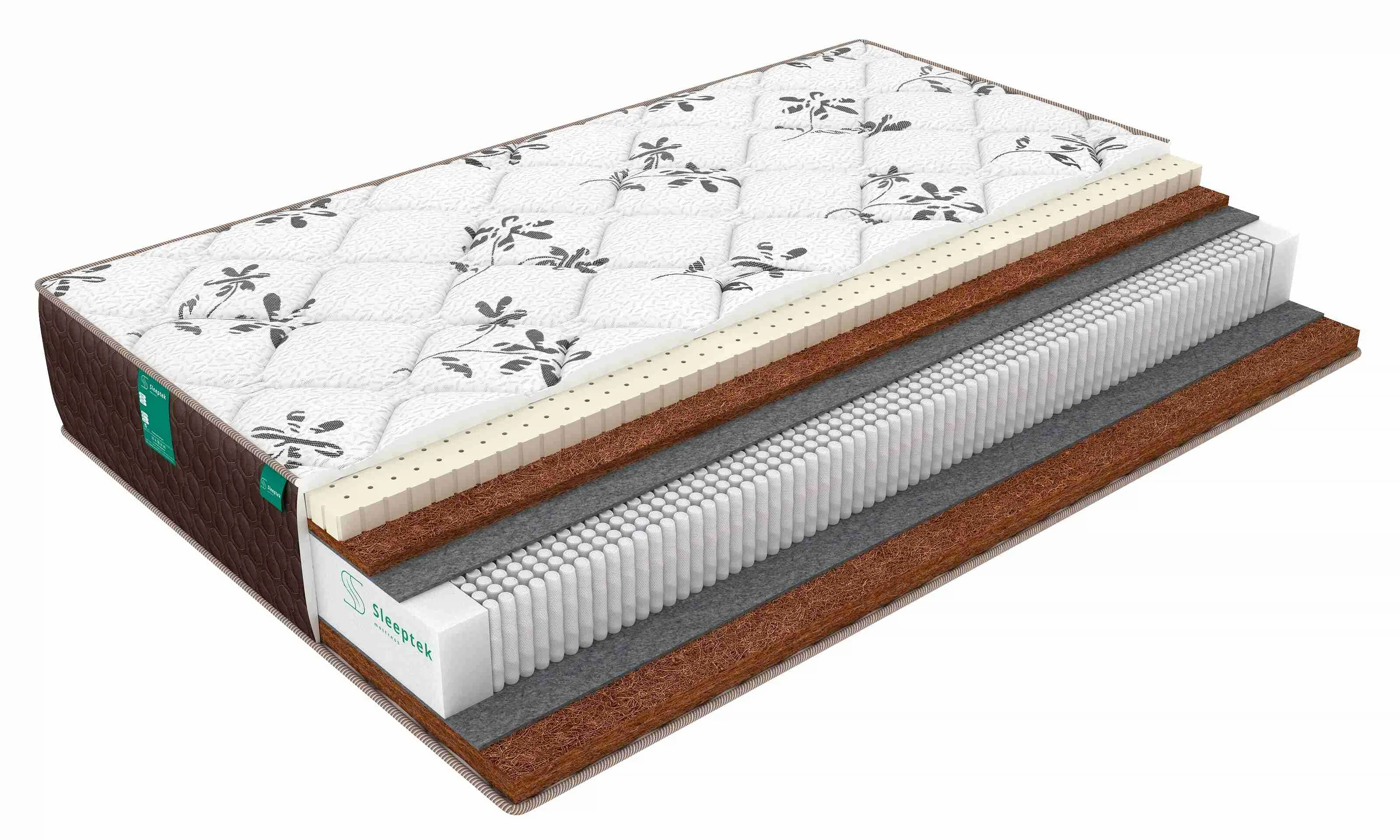 Изображение товара Матрас Sleeptek Lux LatexStrong Cocos 80x200 см с независимыми пружинами и натуральными наполнителя