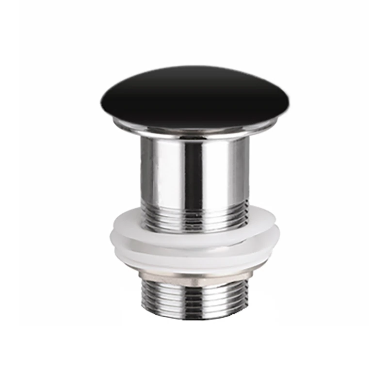 Изображение товара Донный клапан без перелива с керамической накладкой с системой "Click-Clack", Черный матовый