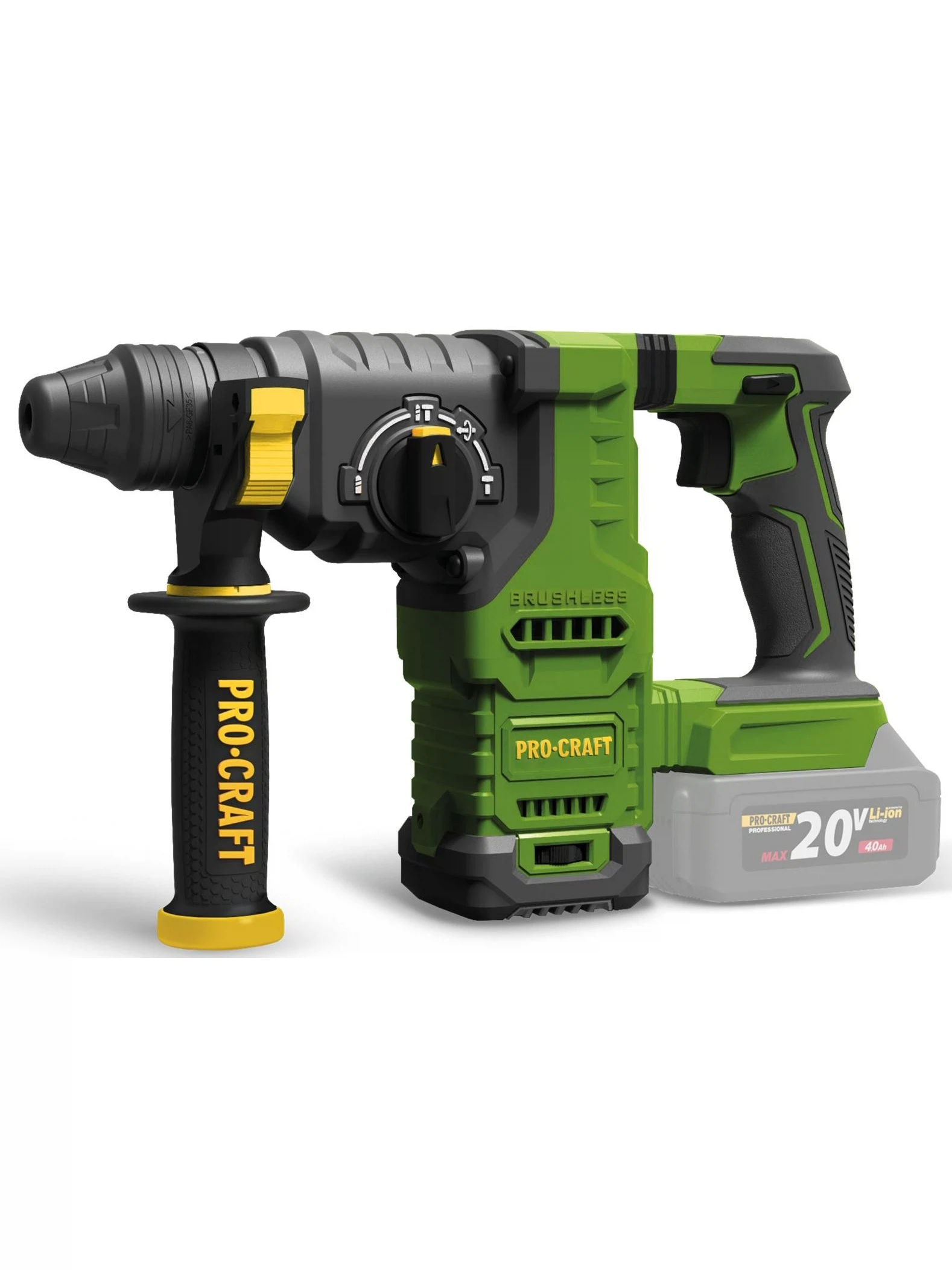 Изображение товара Аккумуляторный перфоратор Procraft PHA30 Pro 20В 2.8 Дж для дома и строительства