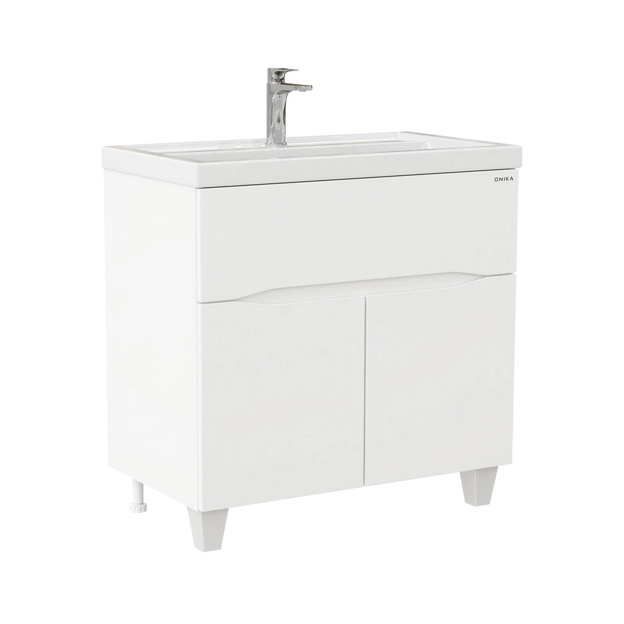 Изображение товара Тумба Onika Стрим 80 напольная белая для ванной комнаты