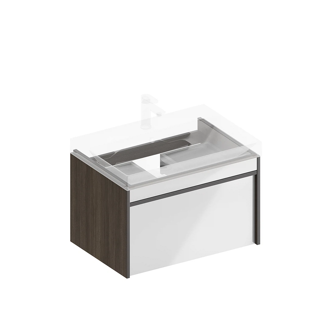 Изображение товара Тумба Modula подвесная 70 с ящиком 1 1 Белый Коричневый Kerama Marazzi MODULA