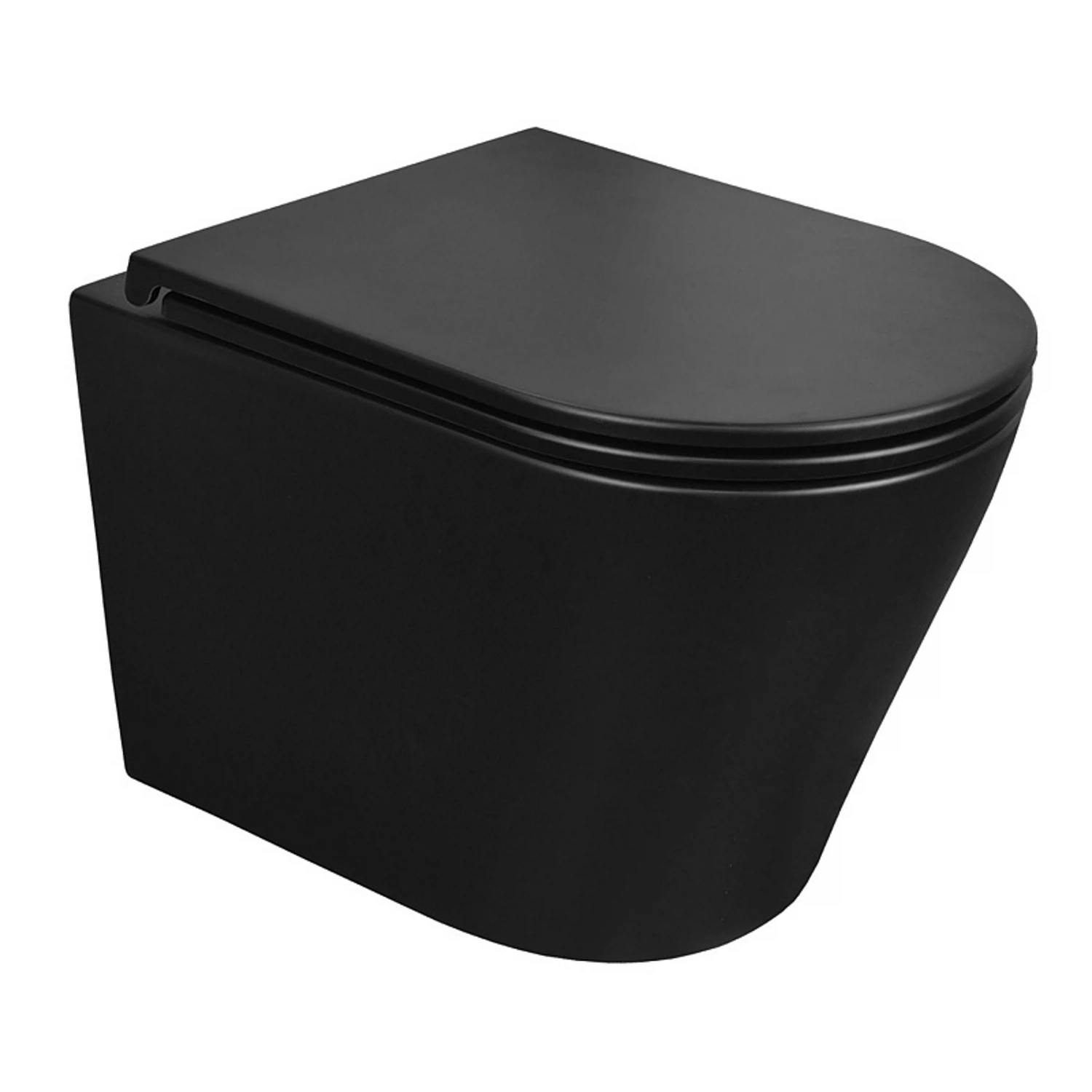 Изображение товара Унитаз подвесной безободковый с быстросъемным сиденьем микролифт Azario Teramo AZ-0053-UQ3-MB