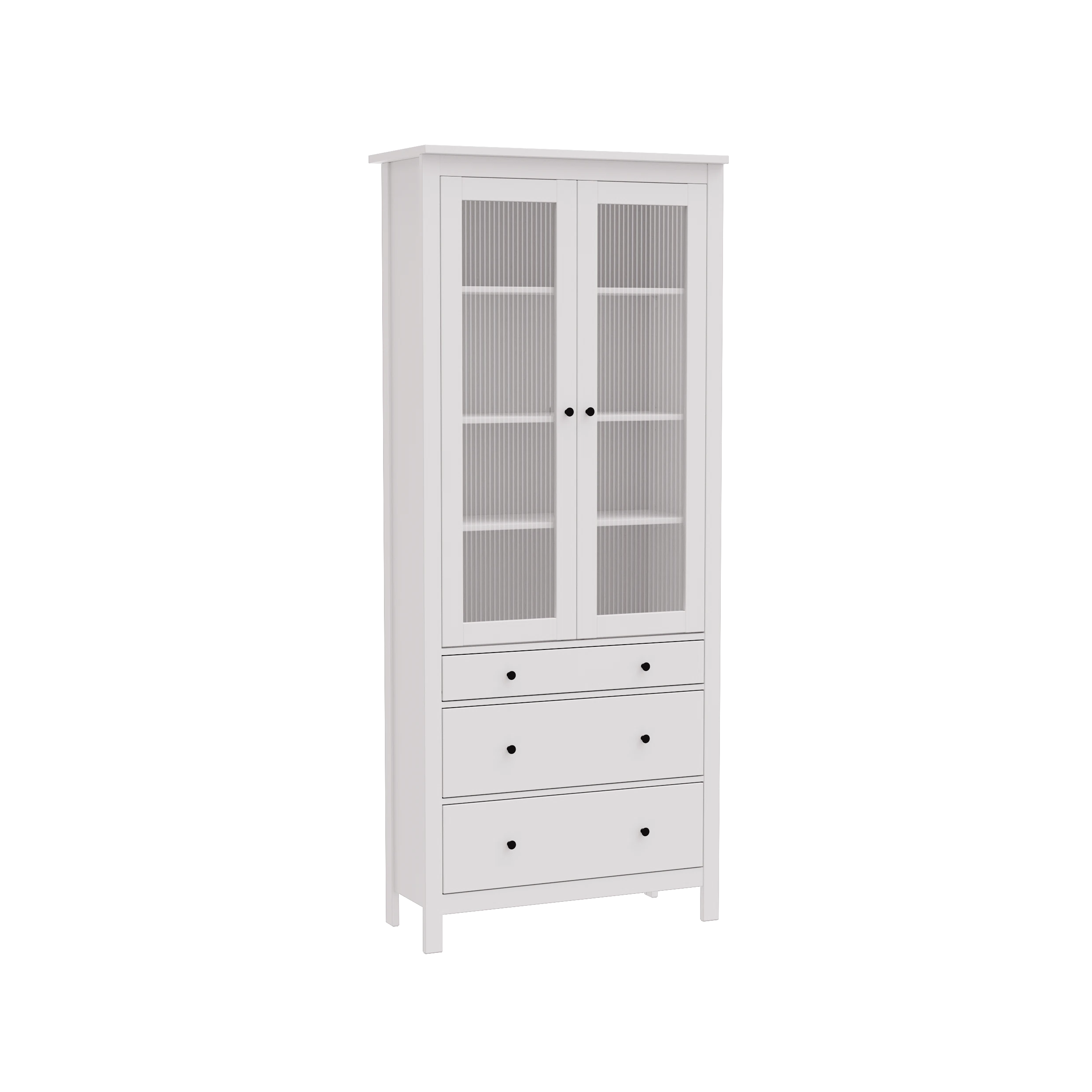 Изображение товара Стеллаж САГА широкий 215x90x41 со стеклом МОРУ белый