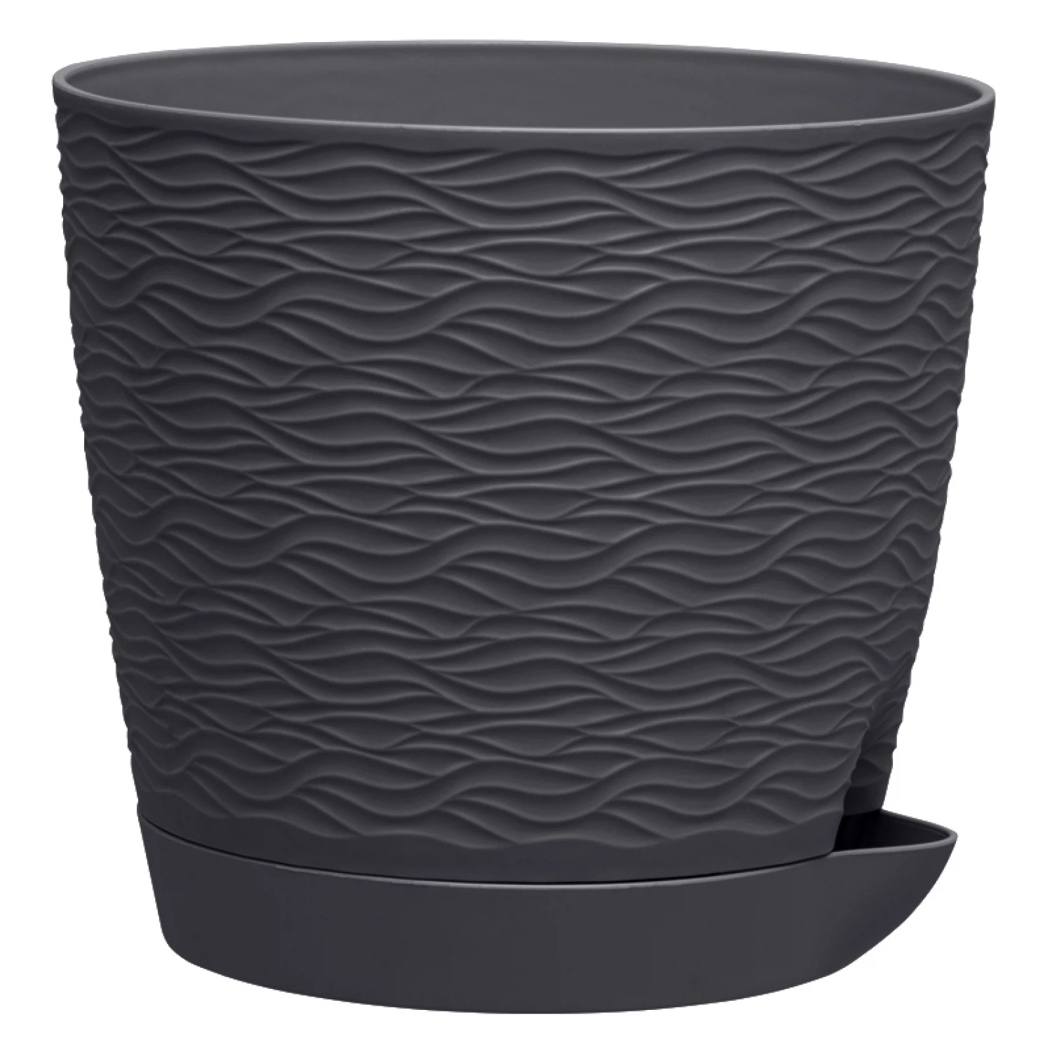 Изображение товара Кашпо Блюз 1,5л антрацит пластиковое прямоугольное для растений