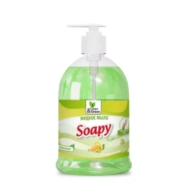 Жидкое мыло "Soapy" эконом "Зеленая дыня" с дозатором 500 мл. Clean&Green CG8242