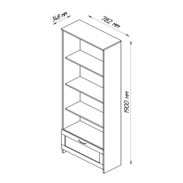 СИРИУС стеллаж 1 ящик 78х190 сонома