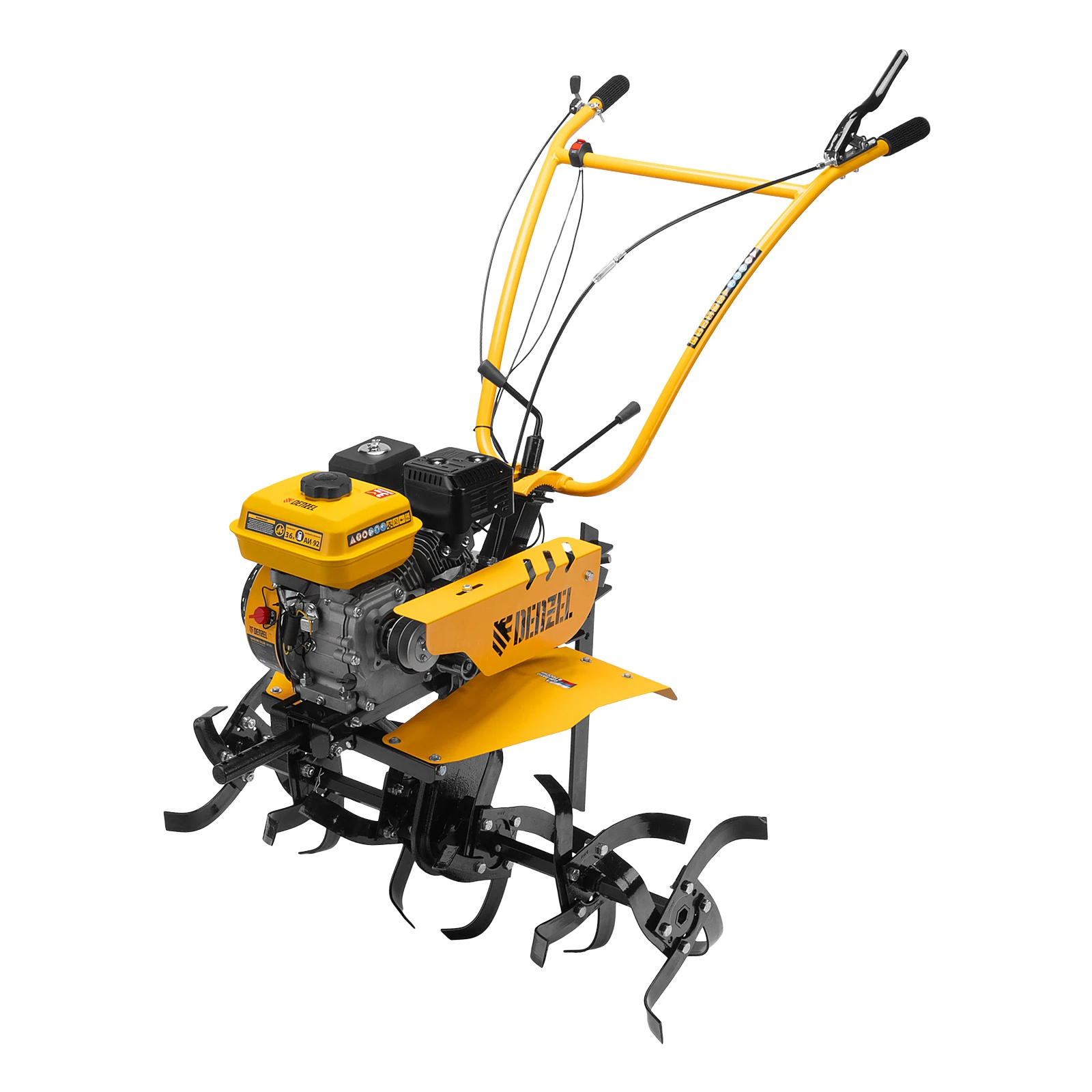 Изображение товара Мотоблок DPT-370S, 7 л.с., ремен.сцеп, фрез 3х4, ШОМ, передачи 3В/1Н, Denzel 56443