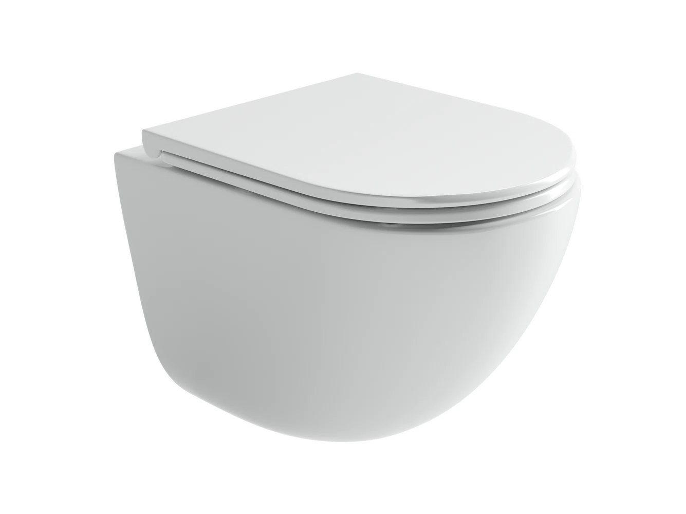 Изображение товара Подвесной унитаз безободковый Vogue Торнадо 49.5 см с сиденьем микролифт Итальянский дизайн