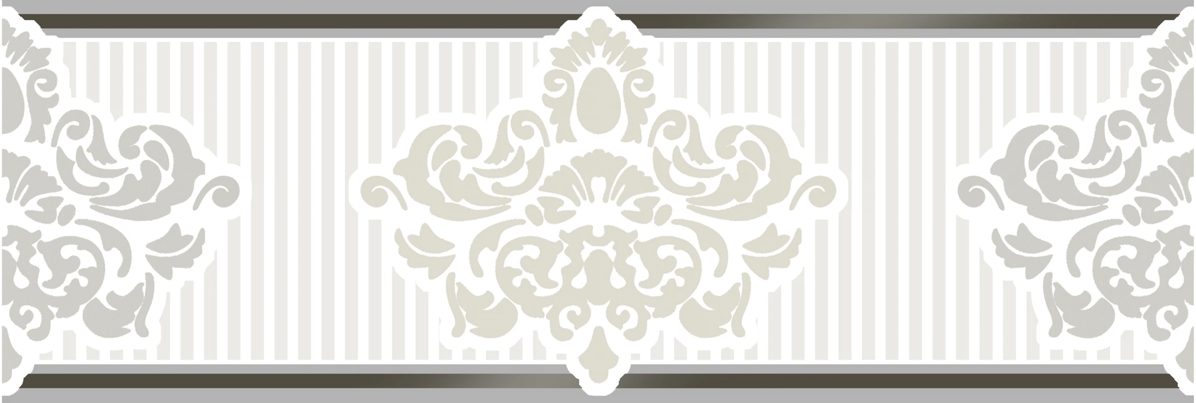 Изображение товара Керамический настенный бордюр Eurotile VALENTINO 906 30x10 см серый глянцевый с имитацией мрамора