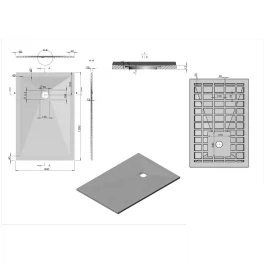 Поддон для душа Vincea из искусственного камня VST-4SR8012G, 1200х800х25, серый