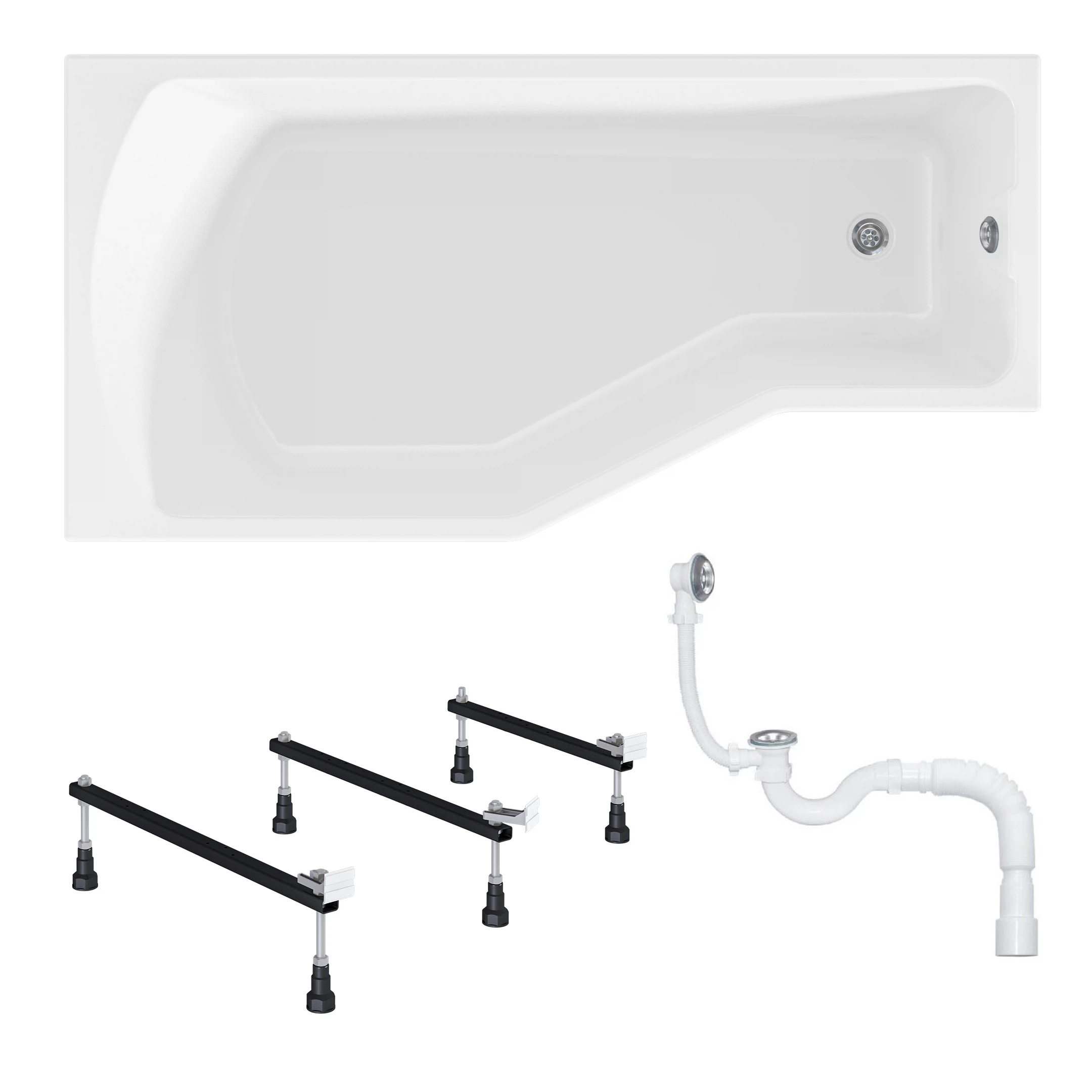 Изображение товара Ванна акриловая 1MARKA Convey 150х75 в наборе 3 в 1: ванна левая, ножки, слив, 01кон1575лкс2+