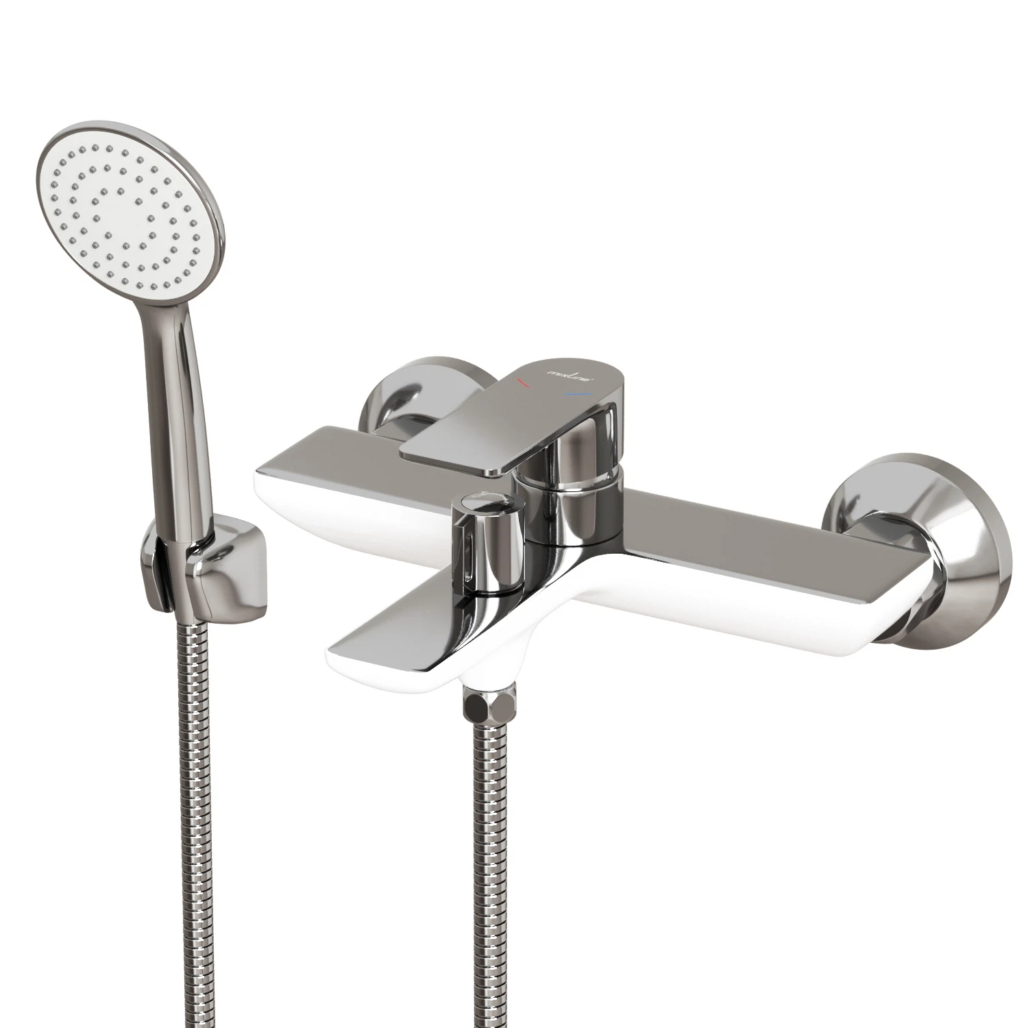 Изображение товара Смеситель для ванны Mixline ML33-01 City White с душевым набором