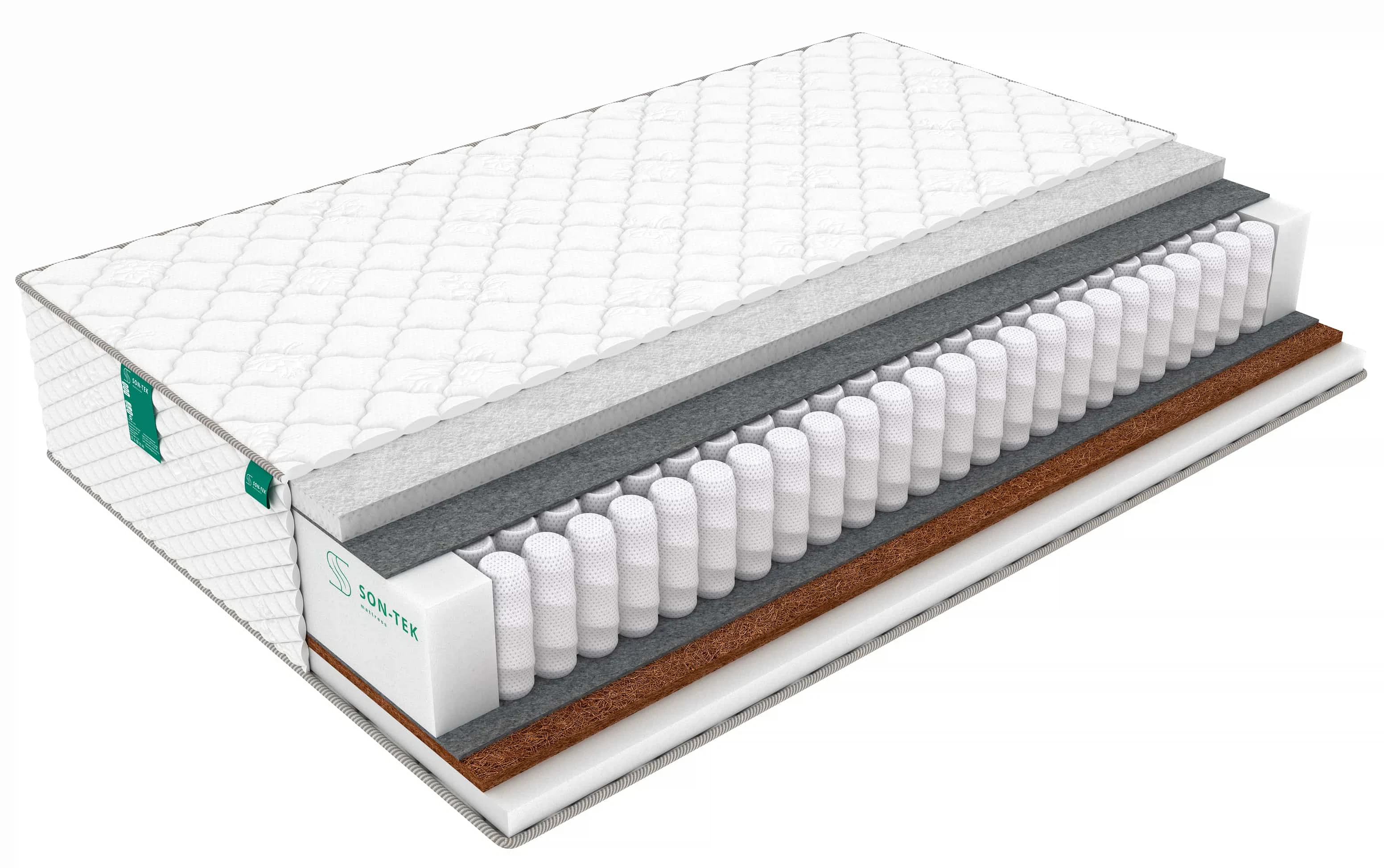 Изображение товара Матрас Sleeptek PremierBIG Strutto StrongFoam 90х190 см с независимым блоком и кокосовой койрой