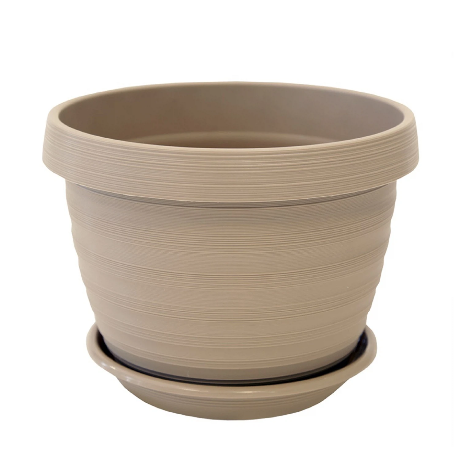 Изображение товара Пластиковый горшок Толедо D 27 см с поддоном Фраппе для растений