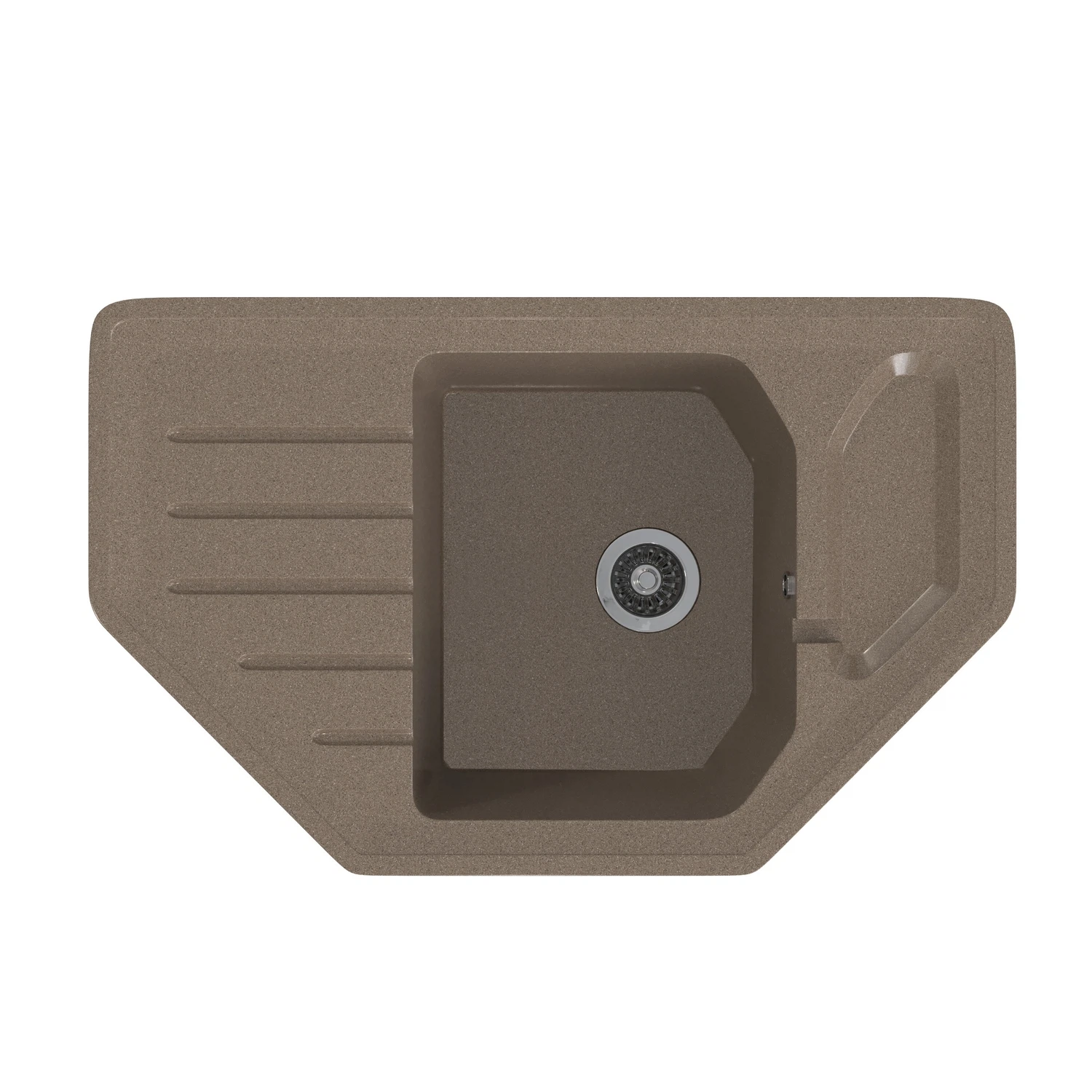 Изображение товара Мойка кухонная угловая из искусственного мрамора Mixline ML-GMS17 (307) терракотовая