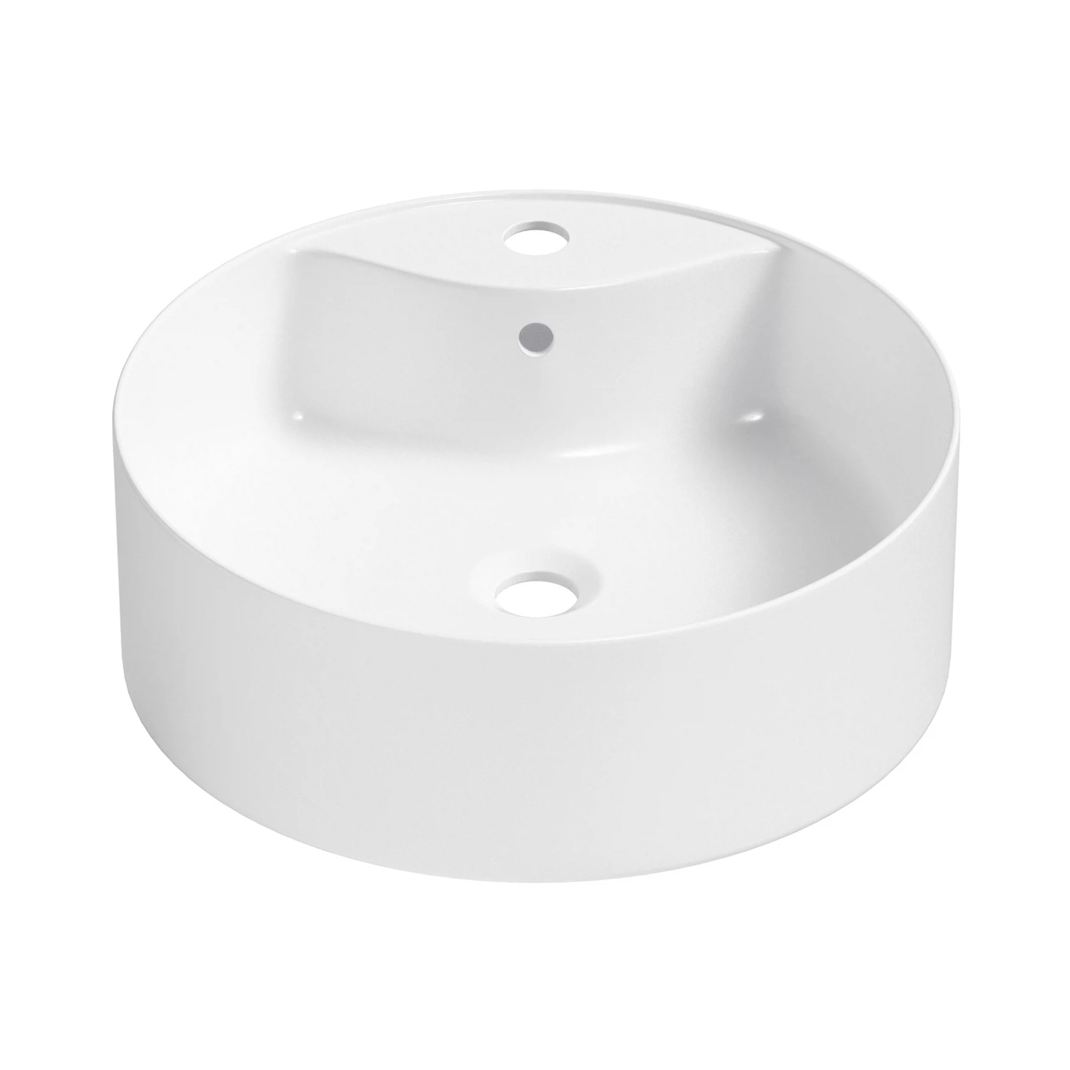 Изображение товара Накладная раковина для ванной White Wellsee Praxis круглая 40x40 см фарфор