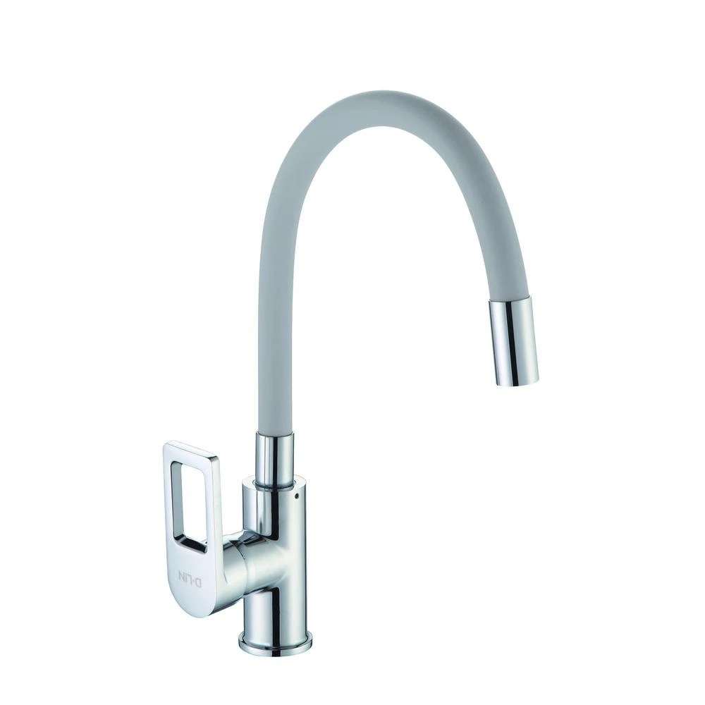 Изображение товара Смеситель для кухни с гибким изливом D-Lin D155308-2, хром/серый