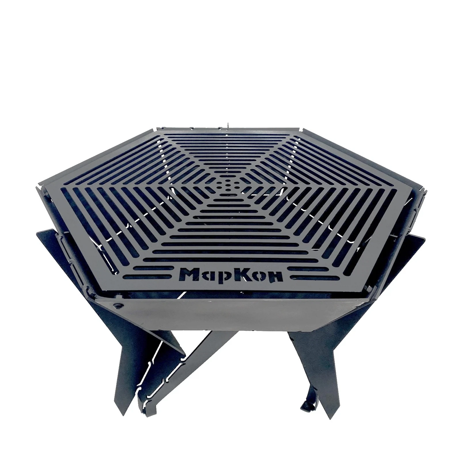 Изображение товара Мини переносной мангал гриль "Паутинка", сталь 2 мм, термостойкая эмаль, 28х27 см