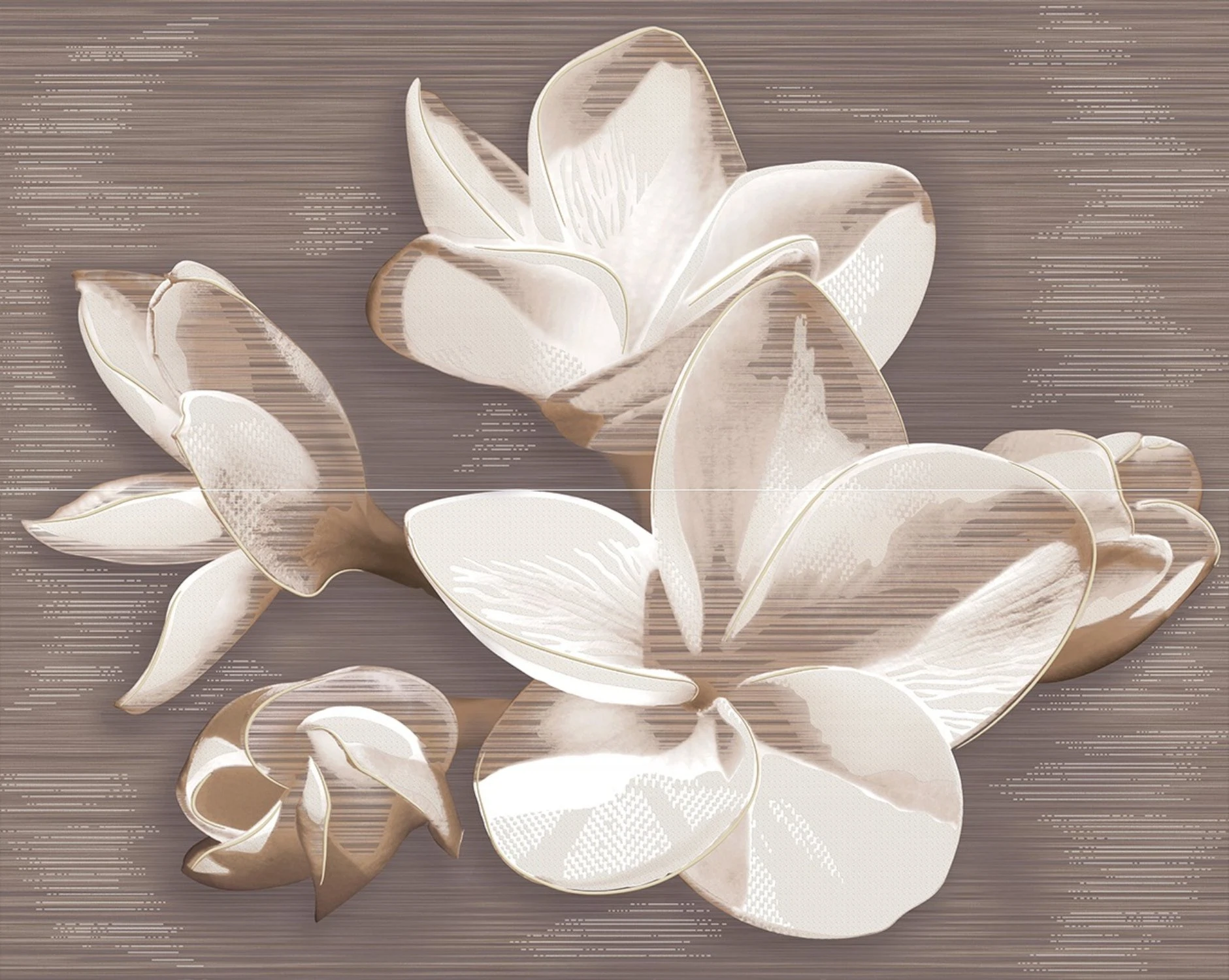 Изображение товара Панно из 2 частей AMATI PLUMERIA ALBA 50x40 см керамическое декоративное