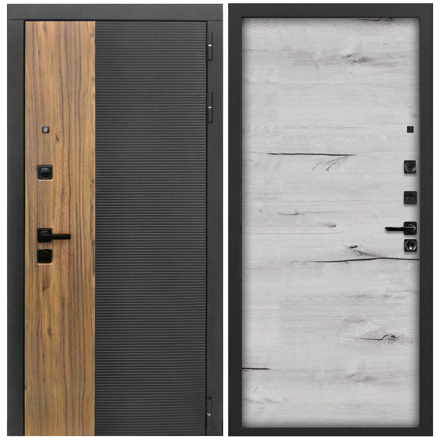 Изображение товара Дверь L-46 960*2050 черн.кварц+орех конъяк ФЛП-560 правая/черный Канадский дуб Арктик