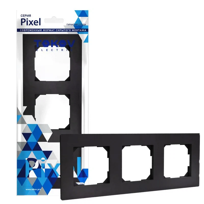Изображение товара Рамка 3-м Pixel универсальная карбоновая TOKOV ELECTRIC TKE-PX-RM3-C14