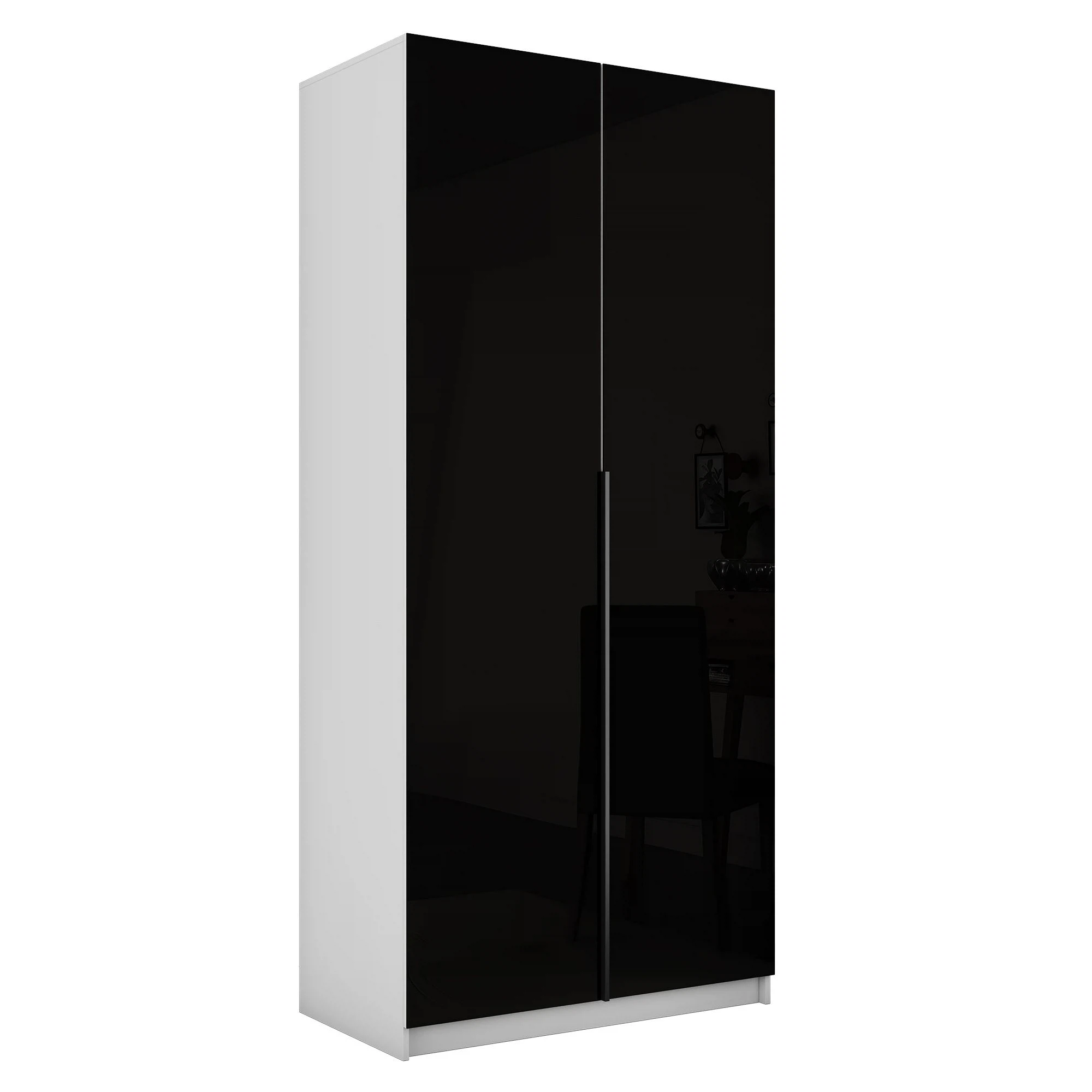 Изображение товара Шкаф распашной Локер 101x52.5x220 см белый из ЛДСП с стеклянными фасадами и системой Titus B-Type