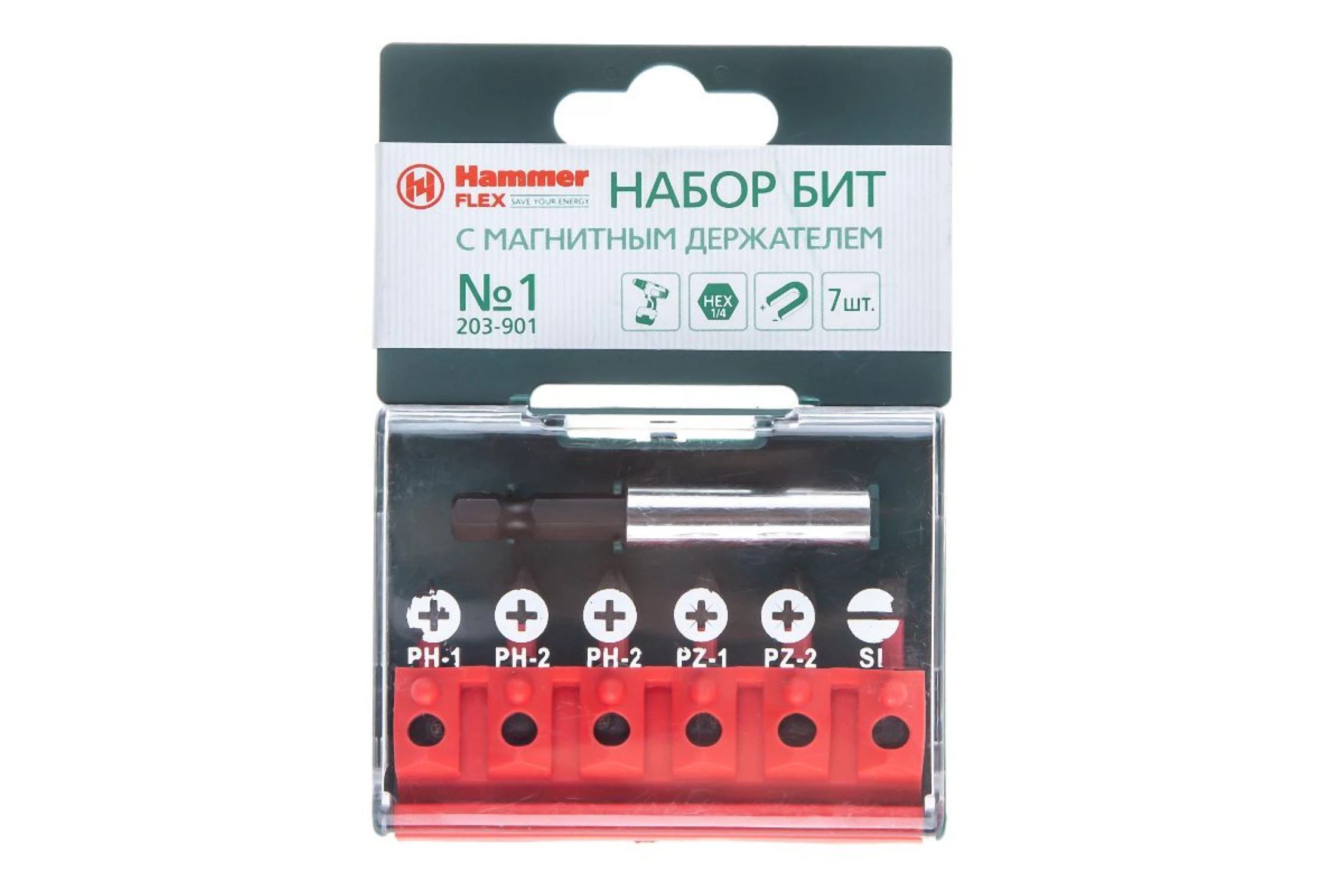 Изображение товара Набор бит Hammer Flex 203-901 PB  набор No1 Ph/Pz/Sl  7шт.