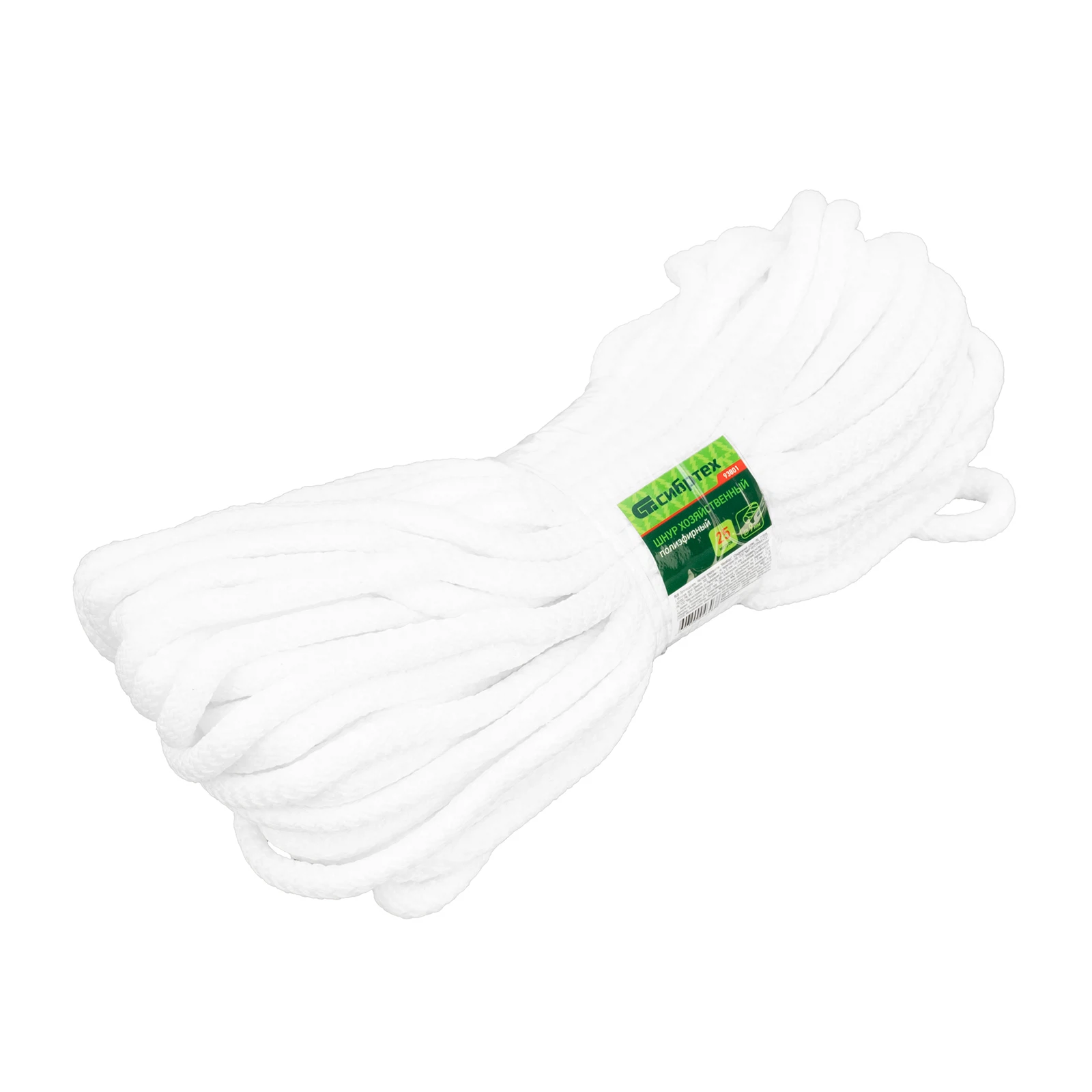 Изображение товара Хозяйственный полиэфирный шнур 9 мм 25 м Сибртех для грузов и хозяйственных работ