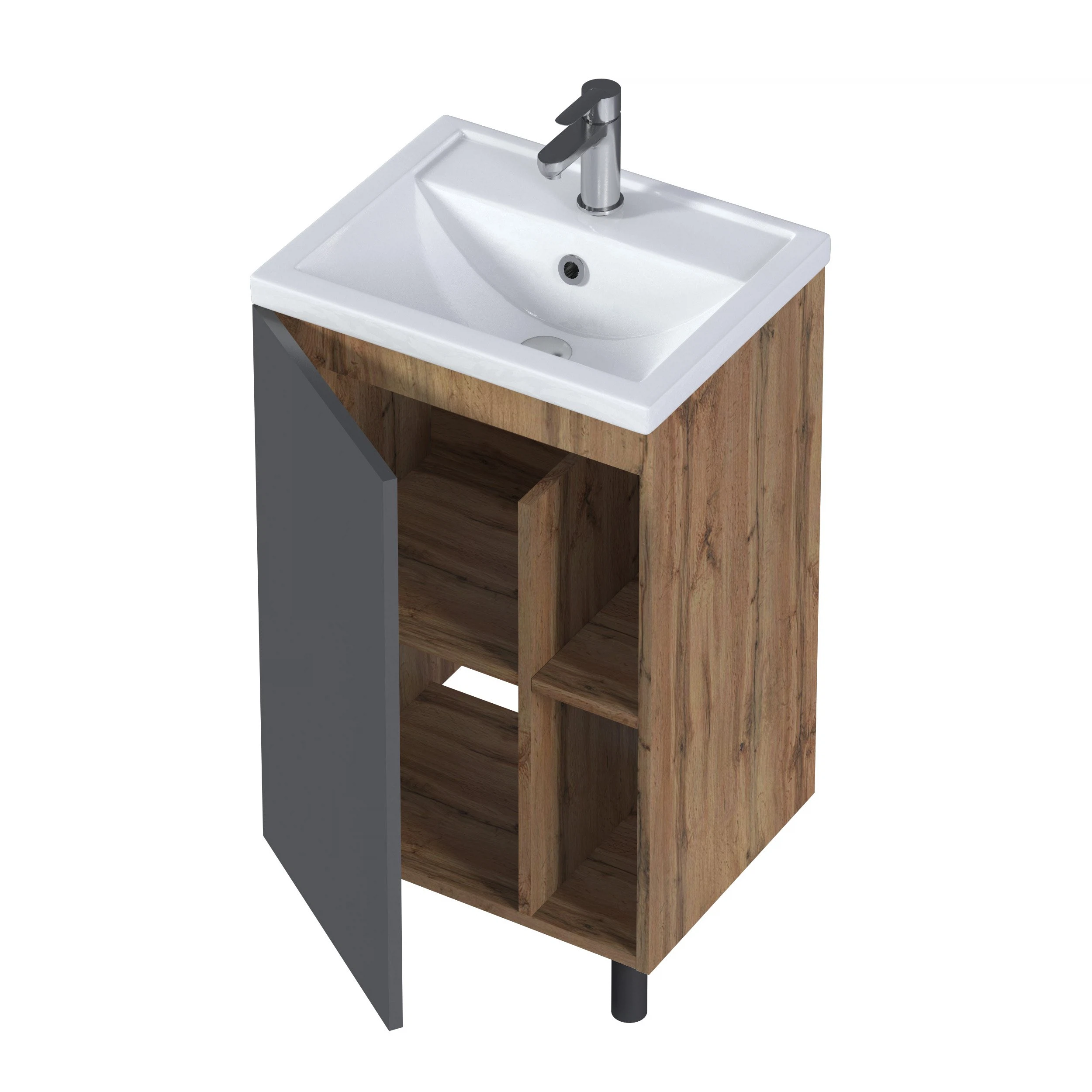 Изображение товара Тумба с раковиной Orlan 50см антрацит влагостойкая ЛДСП стильный дизайн