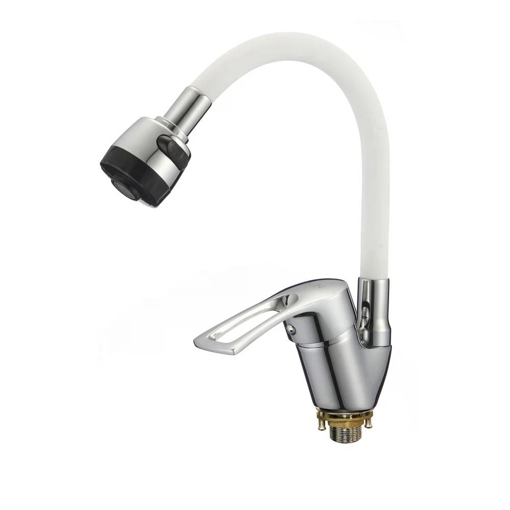 Изображение товара Смеситель для кухни с гибким изливом D-Lin D150422-3T хром/белый надежный дизайн