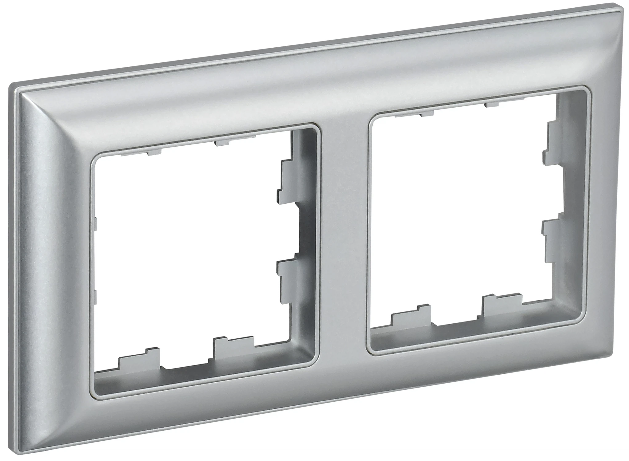 Изображение товара Рамка IEK BRITE DECOR Алюминий 3D-форма 2-м РУ-2-Бр.