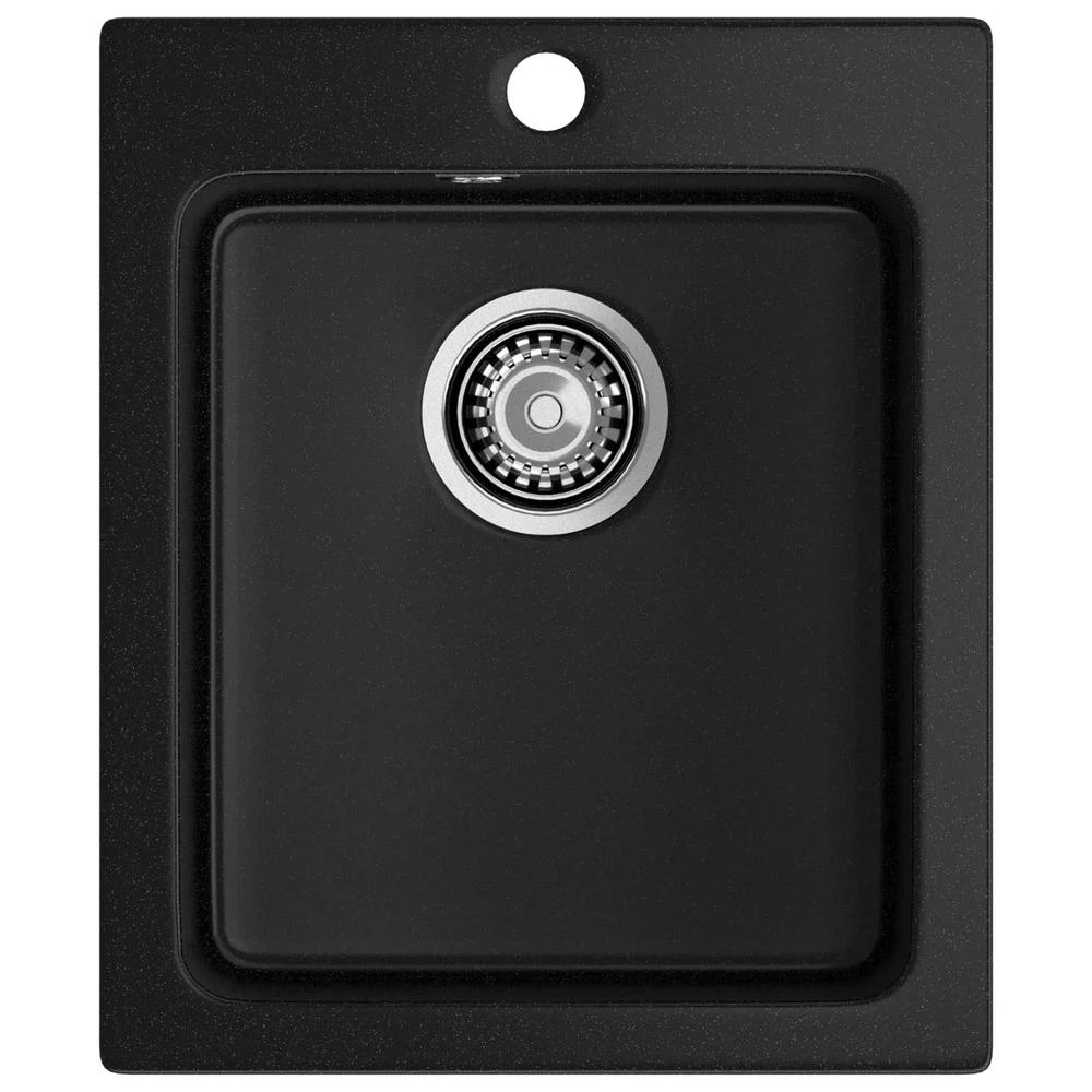 Изображение товара Kухонная мойка GranFest PRACTIK 505 черная — врезная, искусственный мрамор