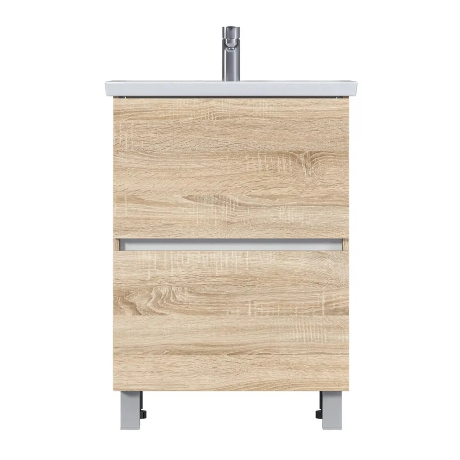 Изображение товара Тумба с раковиной в ванную 70 см 1Marka Aris напольная 2 ящика цвет Дуб Сонома Ц0000033276