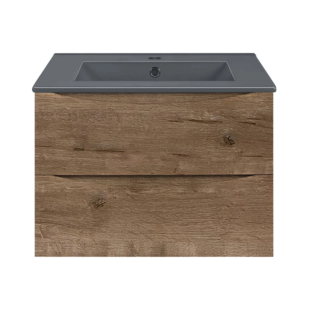 Изображение товара Тумба под керамическую раковину Mia 600 подвесная, 2 выкатных ящика soft close, V.Oak