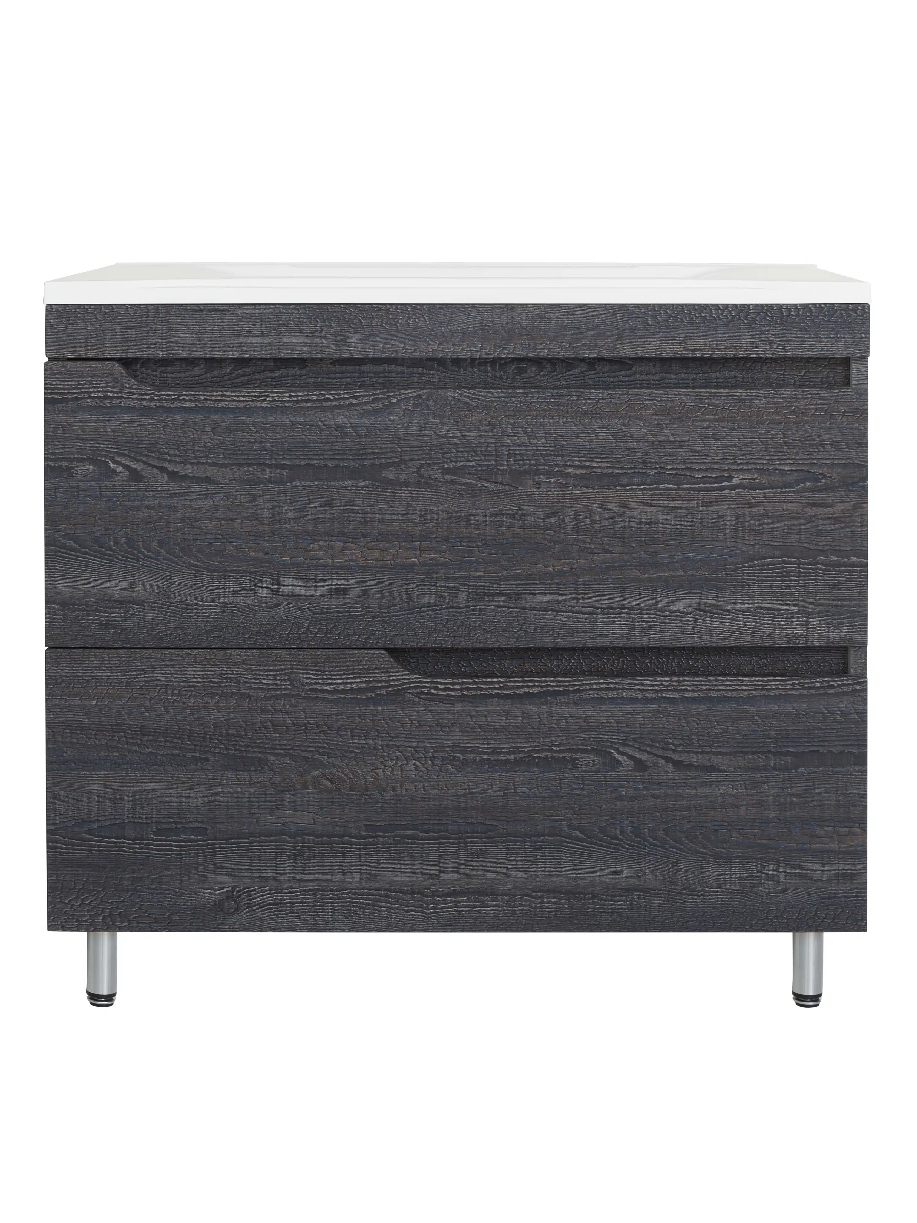 Изображение товара Тумба напольная Мия 90 Элит с обожженным деревом блэк для ванной комнаты