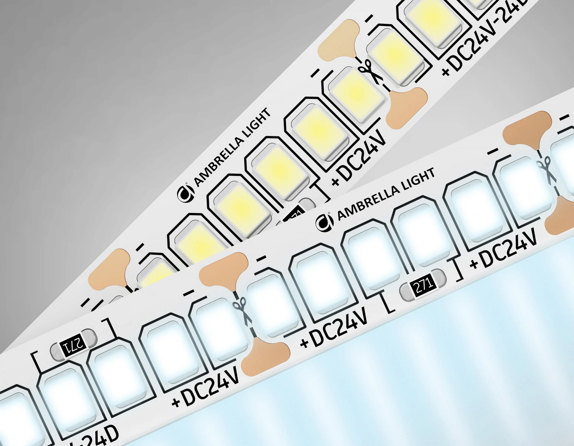 Изображение товара Светодиодная лента AMBRELLA LIGHT GS3503 2835 240Led /22W m/ 24V IP20 6500K/ 5000*10*1.2mm/ кратность резки 25mm (2 конт.)