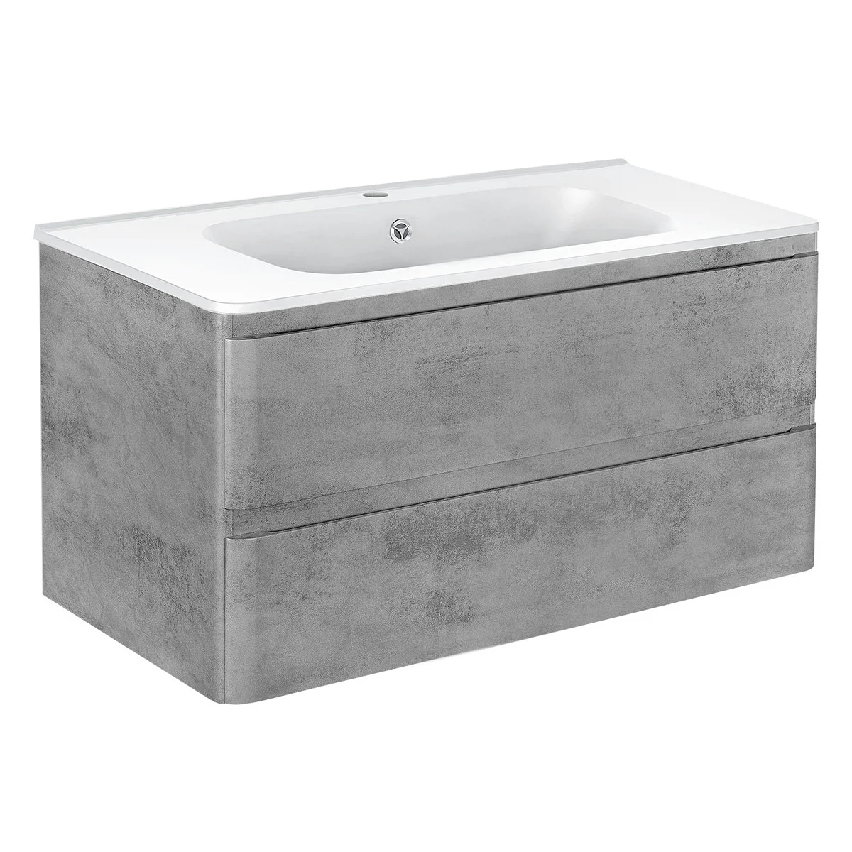 Изображение товара Тумба под раковину Vico 1000 подвесная с двумя ящиками soft close Beton