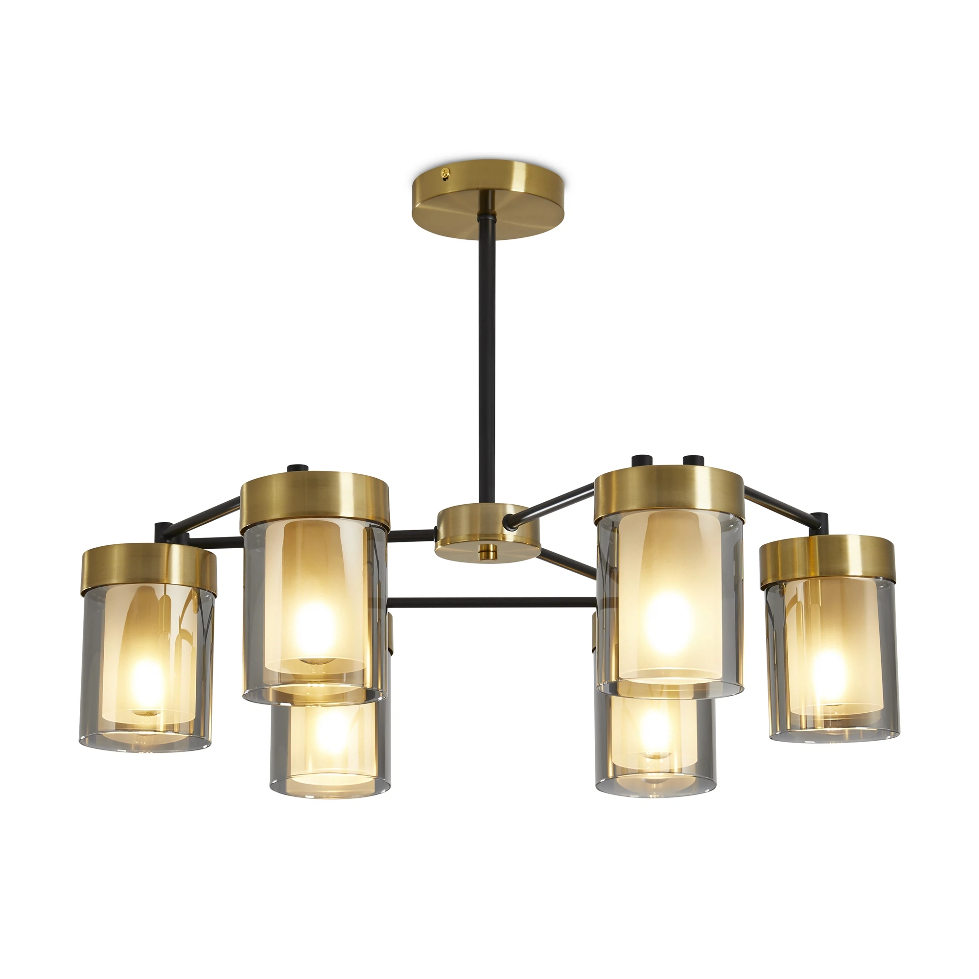 Изображение товара Люстра Freya FR5432PL-06BBS с металлом и стеклом, модерн, 6 ламп