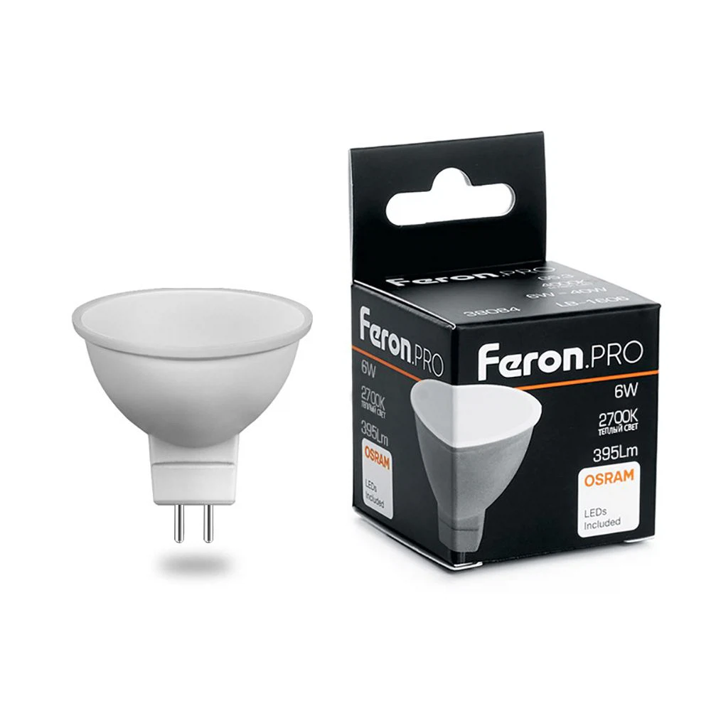 Изображение товара Лампа светодиодная Feron.PRO LB-1606 MR16 G5.3 6W 175-265V 2700K