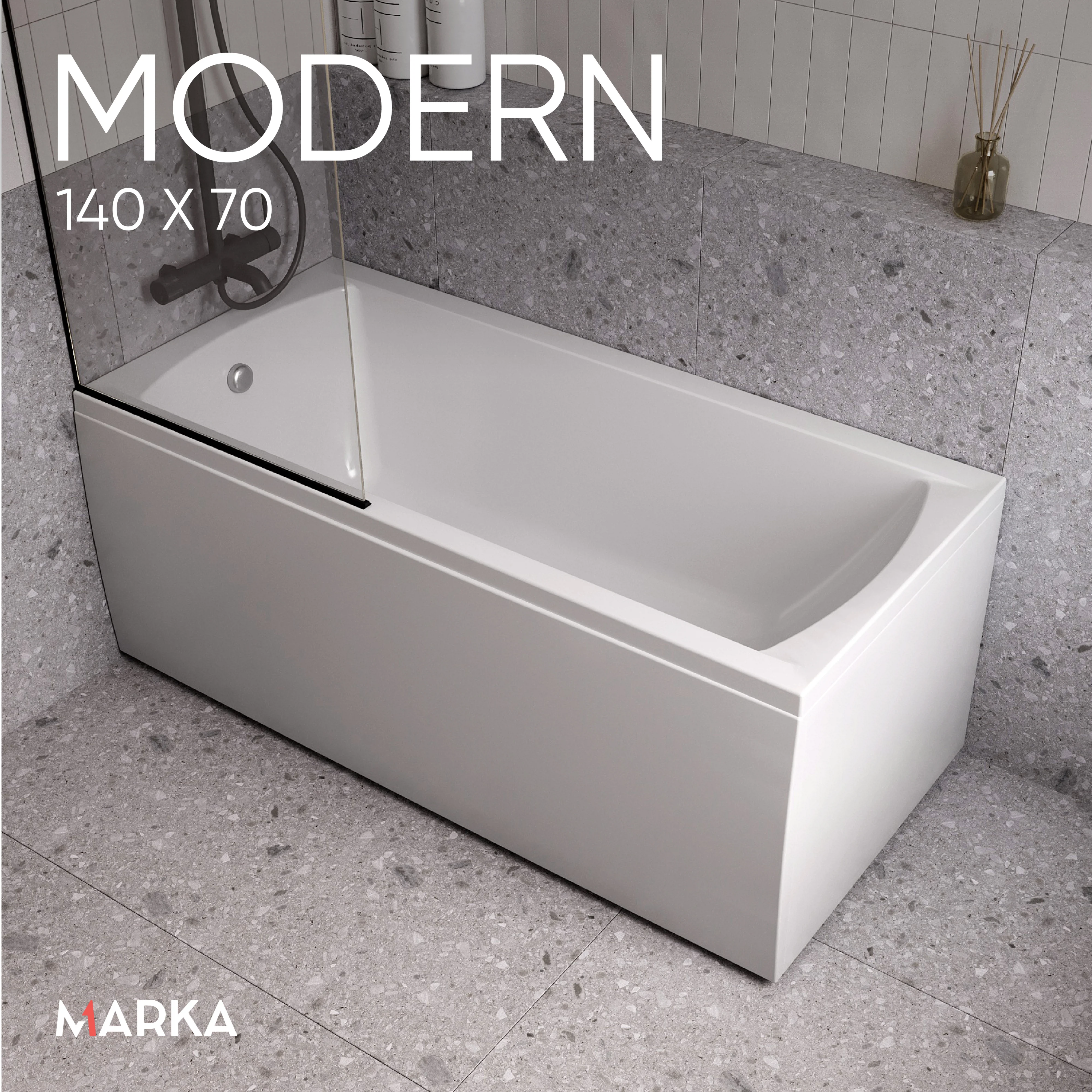 Изображение товара Акриловая ванна Marka One MODERN 140x70 прямоугольная Россия