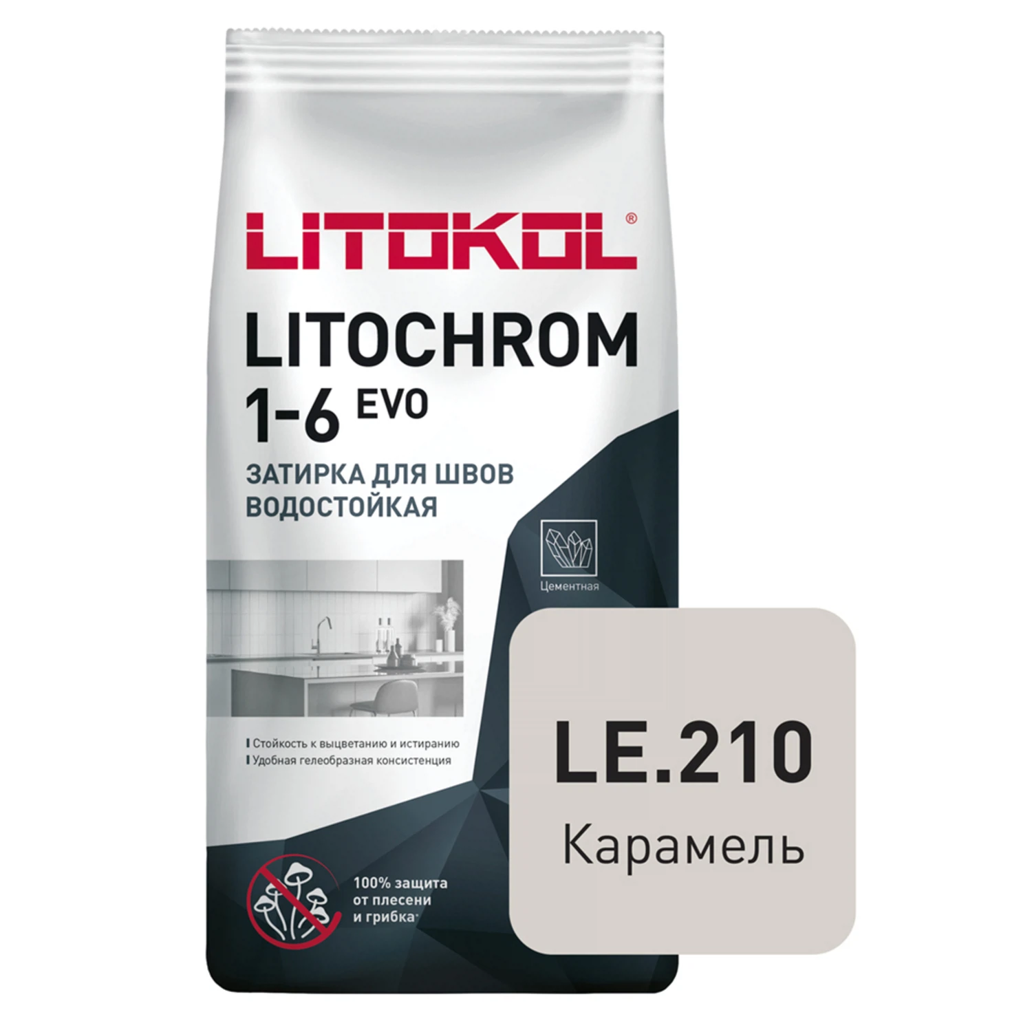 Изображение товара Затирка цементная Litokol Litochrom 1-6 Evo цвет карамель 2кг