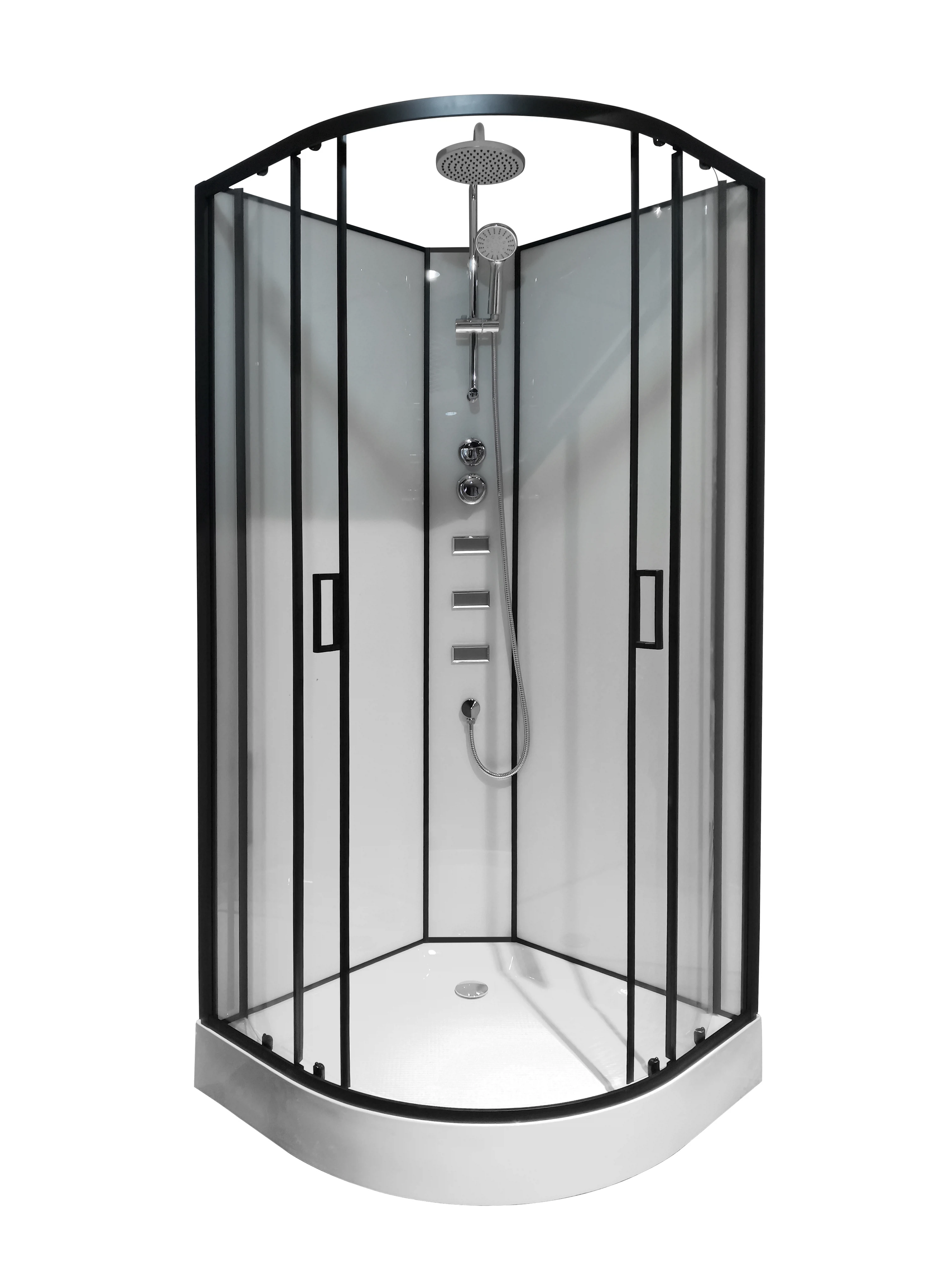 Изображение товара Душевая кабина 90x90 см с низким поддоном и белыми стеклянными стенками