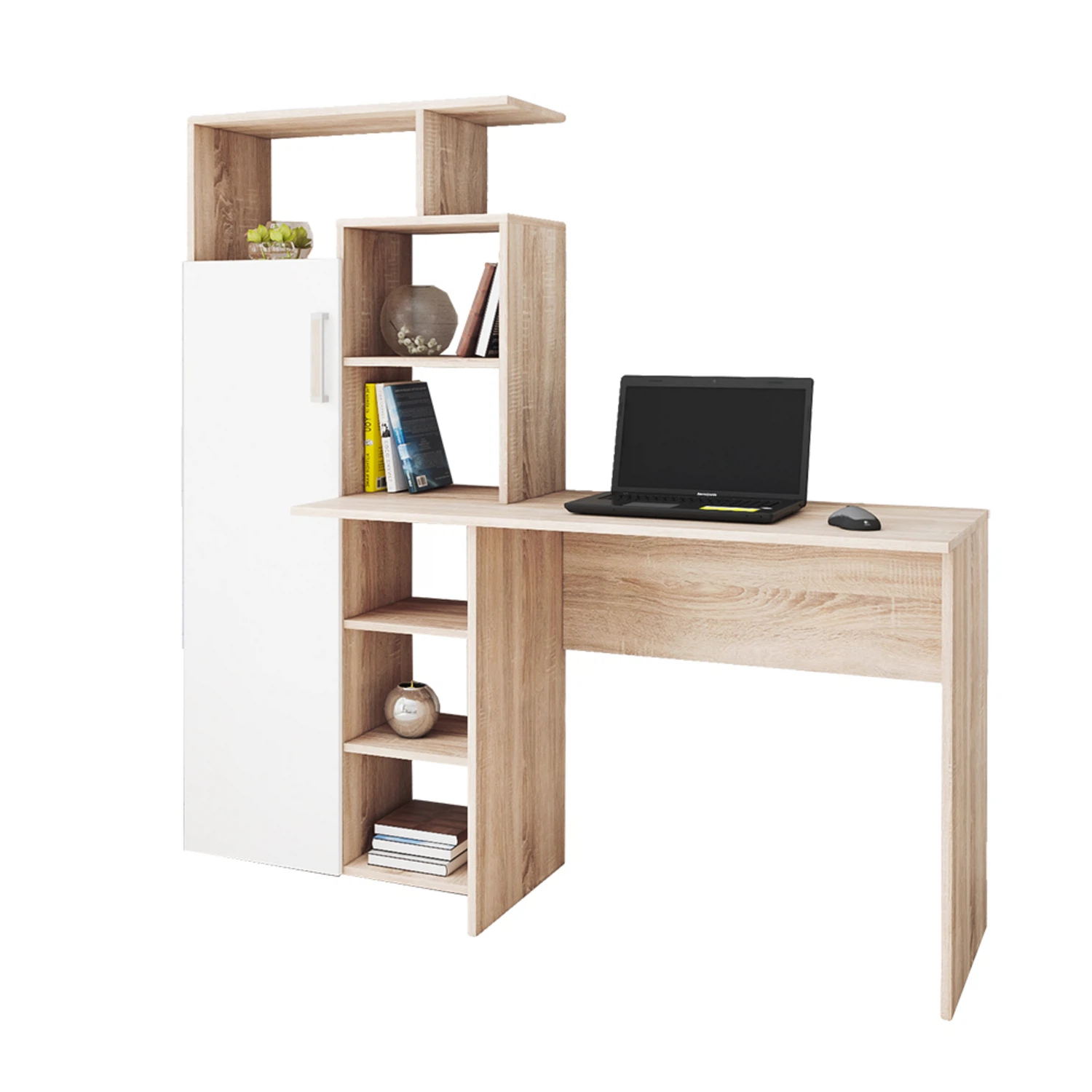 Изображение товара Компьютерный стол ТЭКС Квартет-7 дуб сонома и белый для дома и офиса
