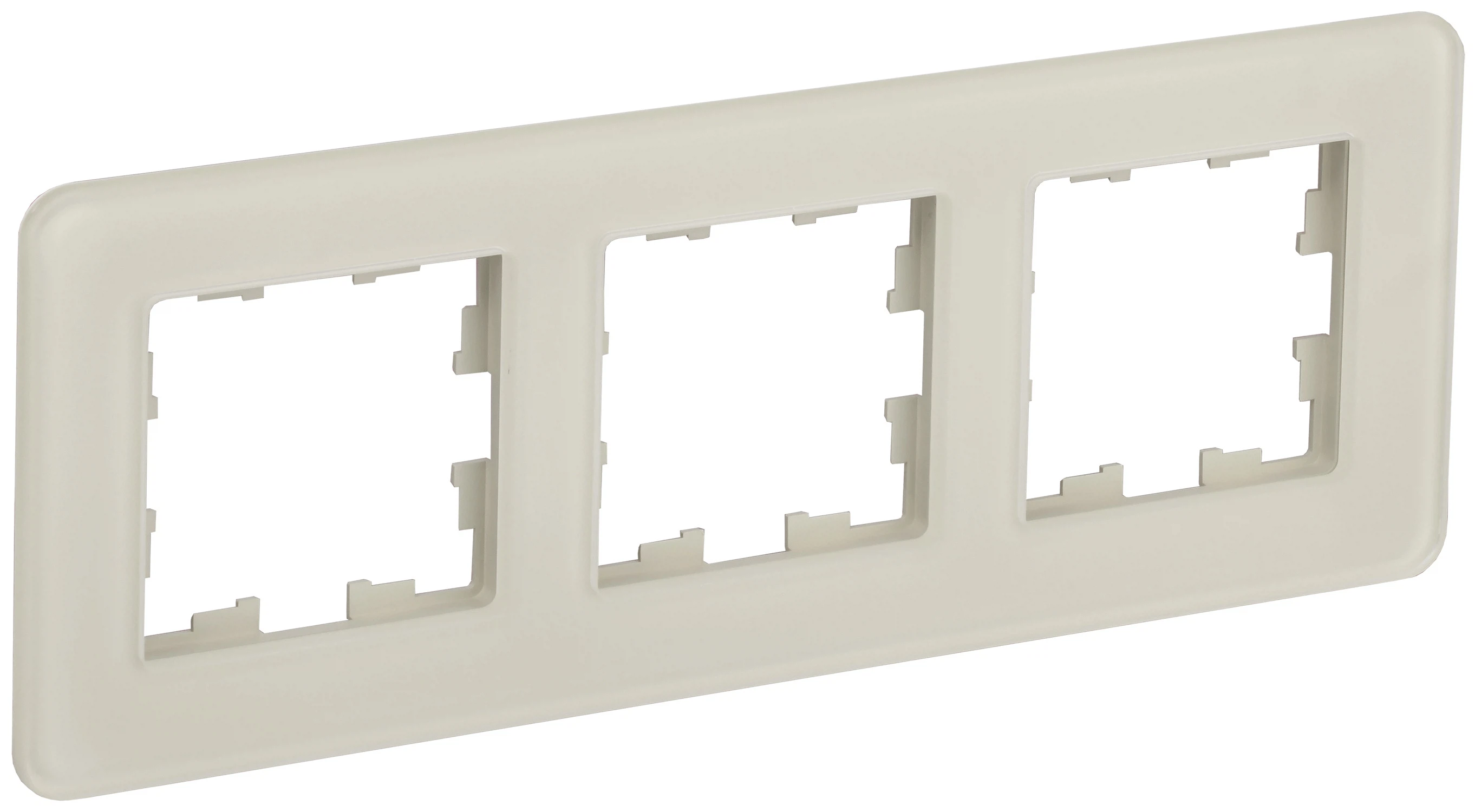 Изображение товара Рамка IEK BRITE DECOR Песчаный матовый стекло скругл.угол 3-м РУ-3-2-Бр RE.