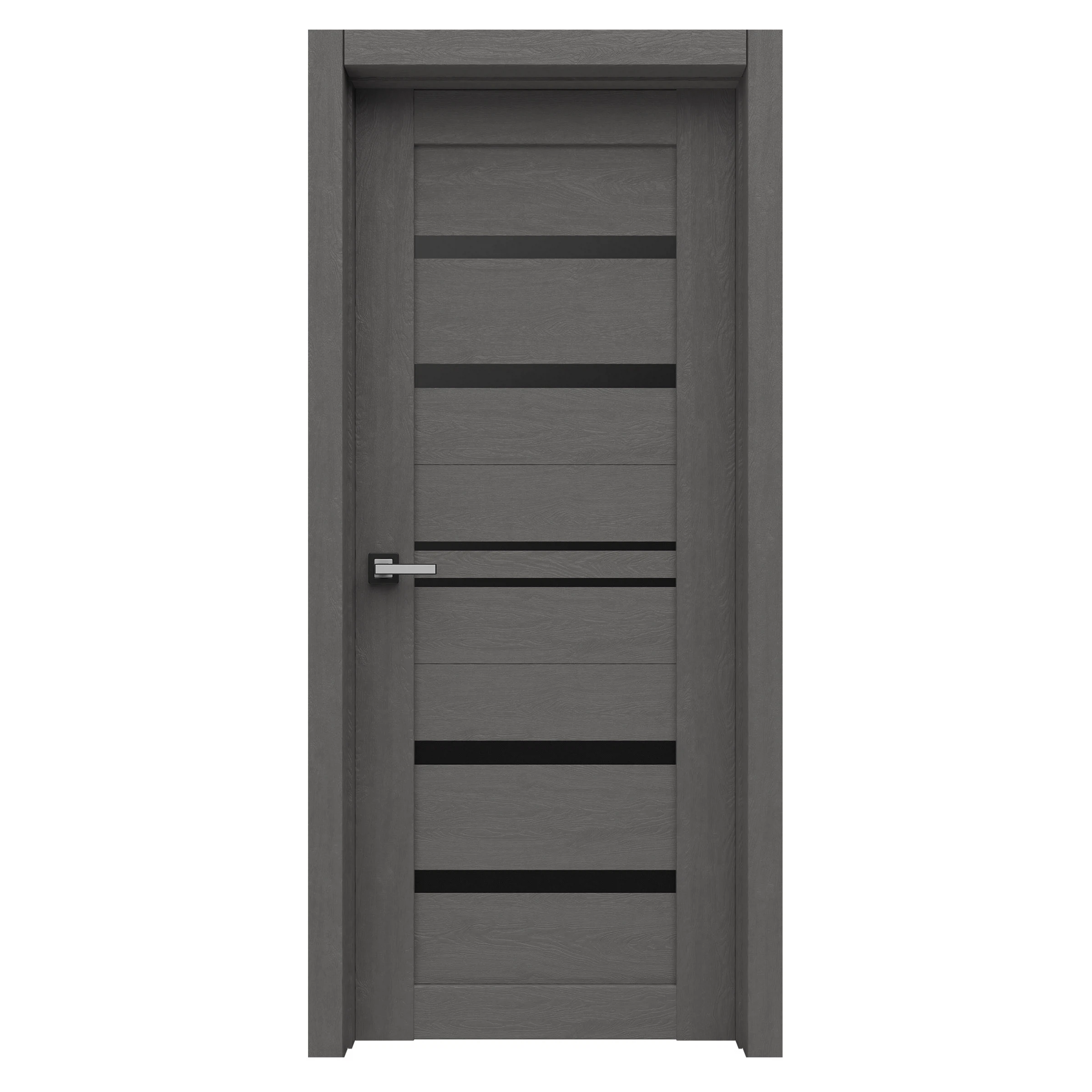 Изображение товара Межкомнатная дверь со стеклом ВДК Эко Deluxe 302 Grey Soft 600x2000 мм современный дизайн