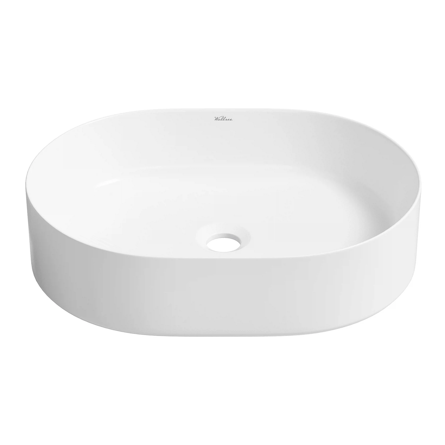 Изображение товара Накладная раковина для ванной Wellsee Belle Spa овальная 50х37, фарфор белая